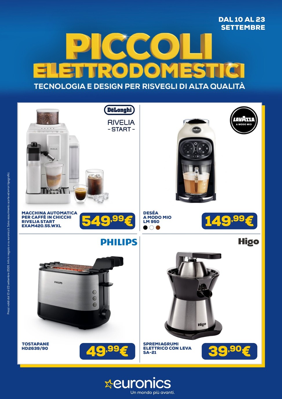 Volantino attuale di Euronics - Piccoli Elettrodomestici valido dal giovedì 10/09/2026 al mercoledì 23/09/2026