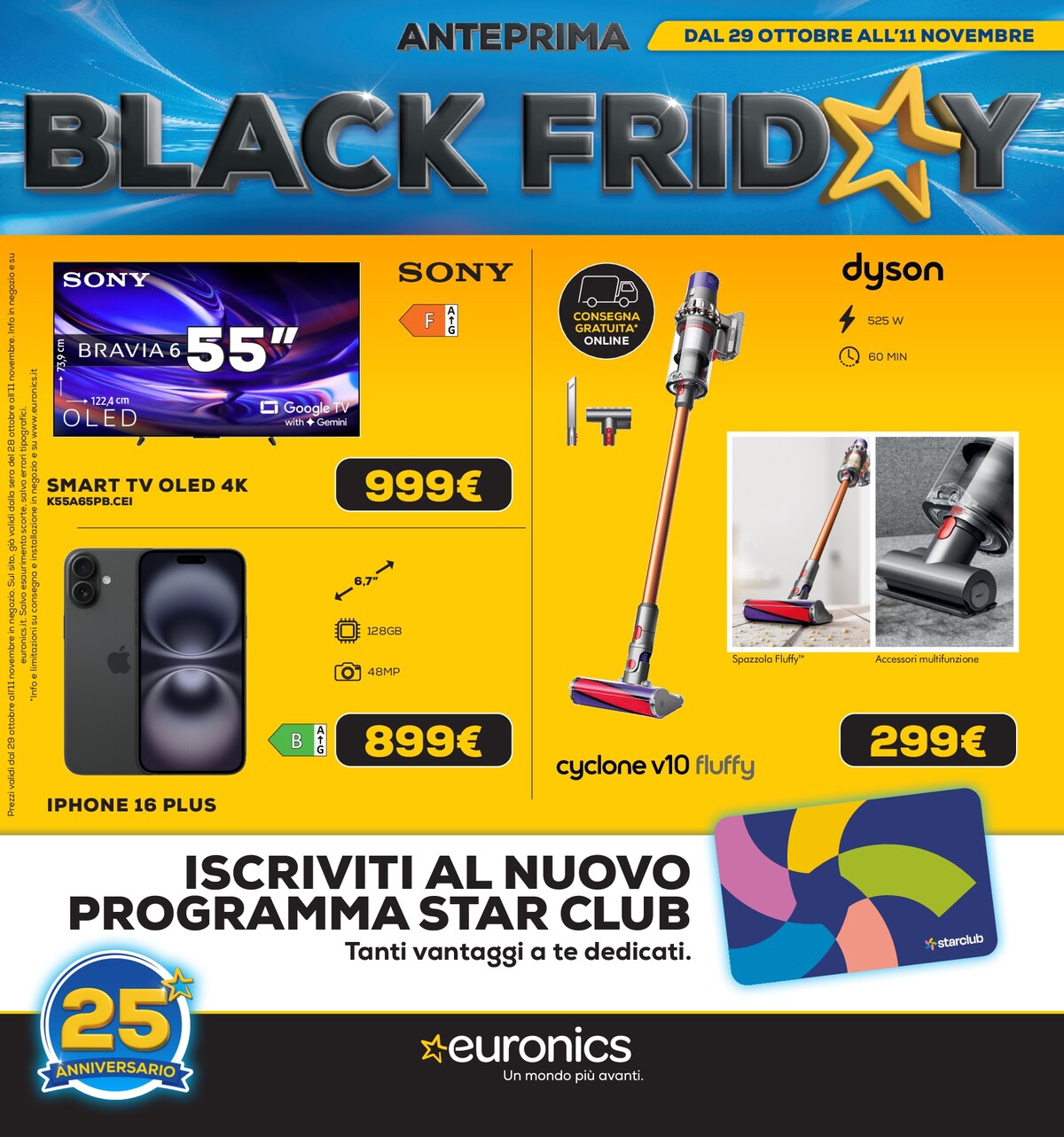 Volantino attuale di Euronics - Black Friday Anteprima valido dal giovedì 29/10/2026 al mercoledì 11/11/2026