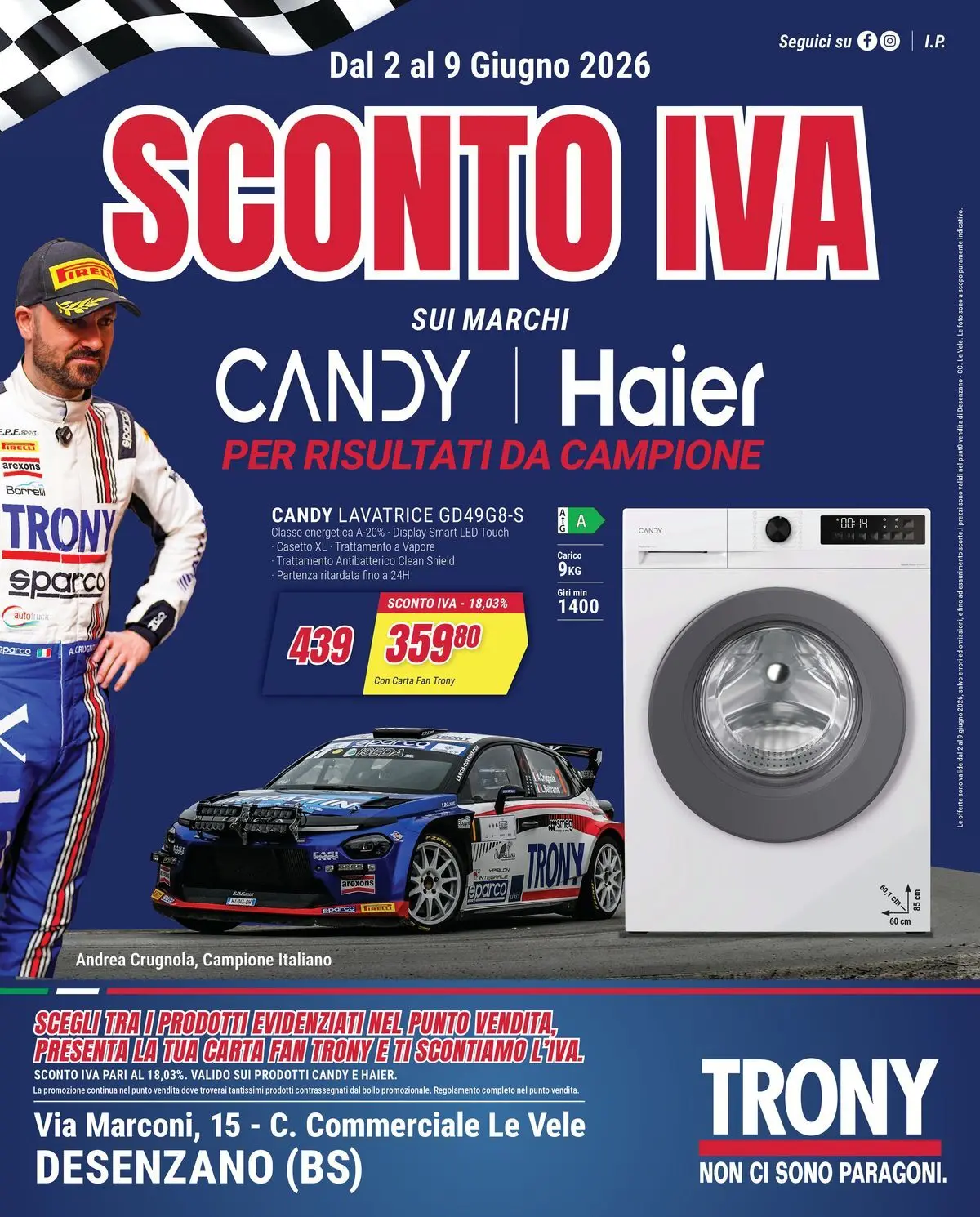 Volantino Trony - Sconto IVA da Trony Desenzano del Garda! valido dal 02/06/2026 al 09/06/2026