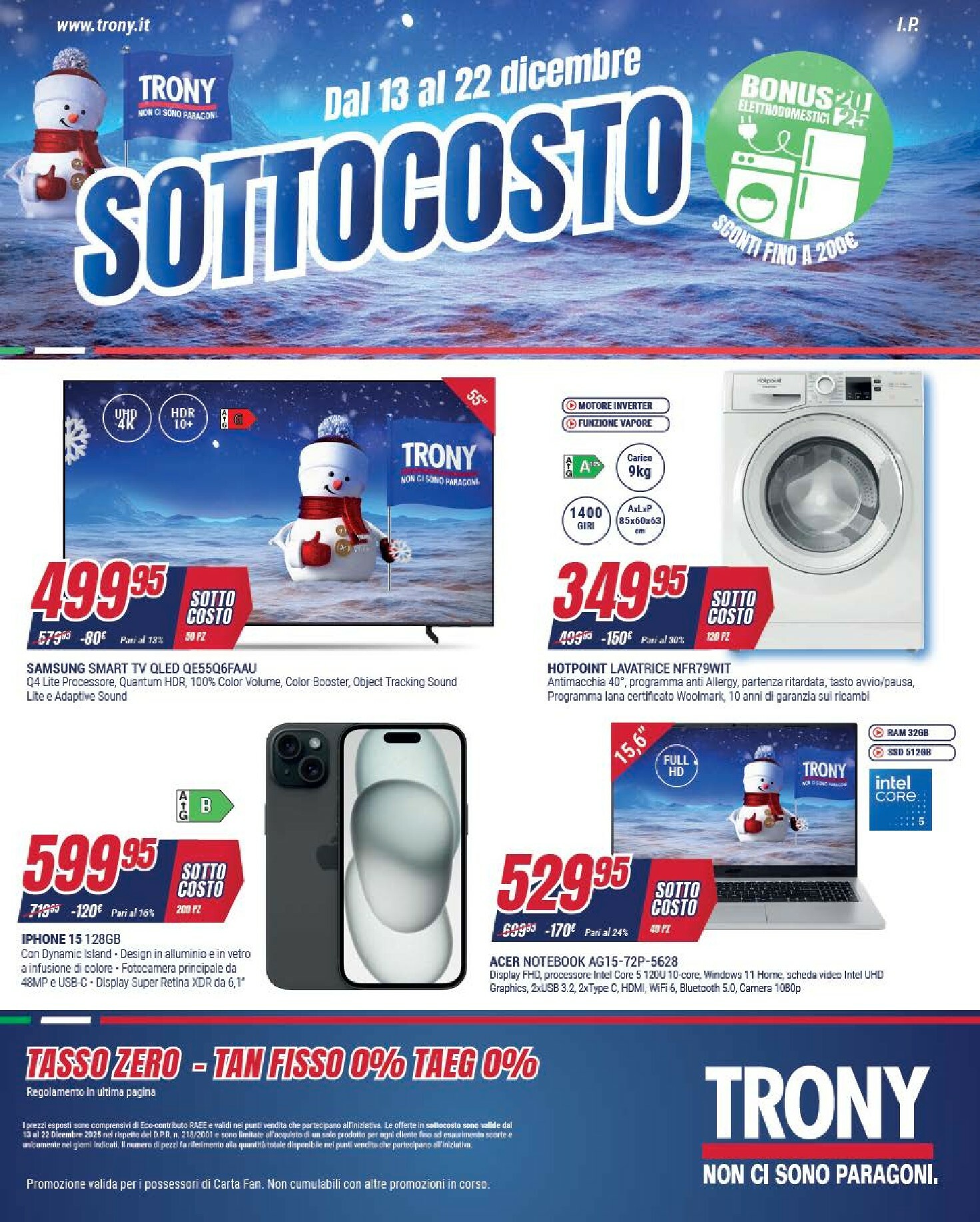 Volantino Trony - Sottocosto valido dal 13/12 al 22/12