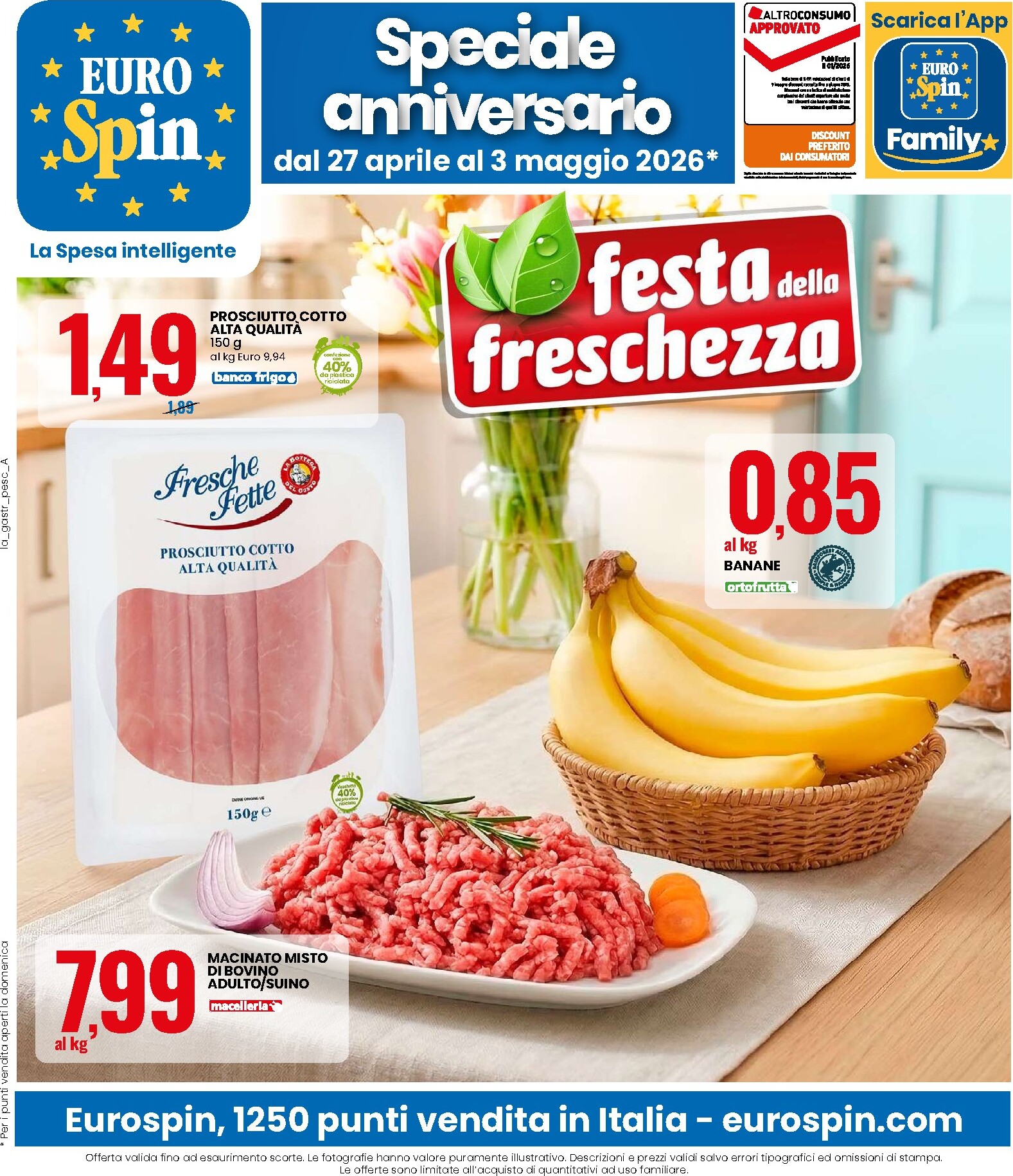 Volantino Eurospin per la prossima settimana dal lunedì 27/04/2026 al domenica 03/05/2026
