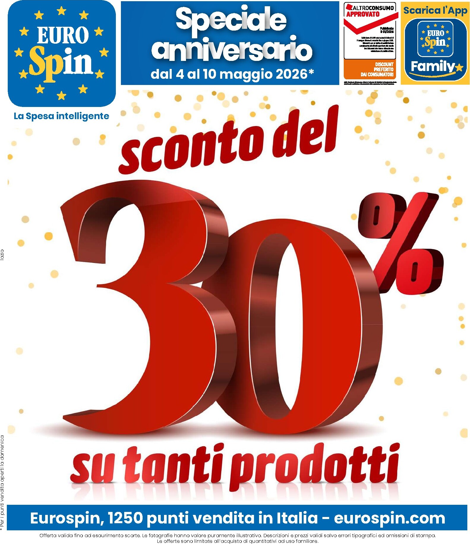 Volantino Eurospin per la prossima settimana dal lunedì 04/05/2026 al domenica 10/05/2026