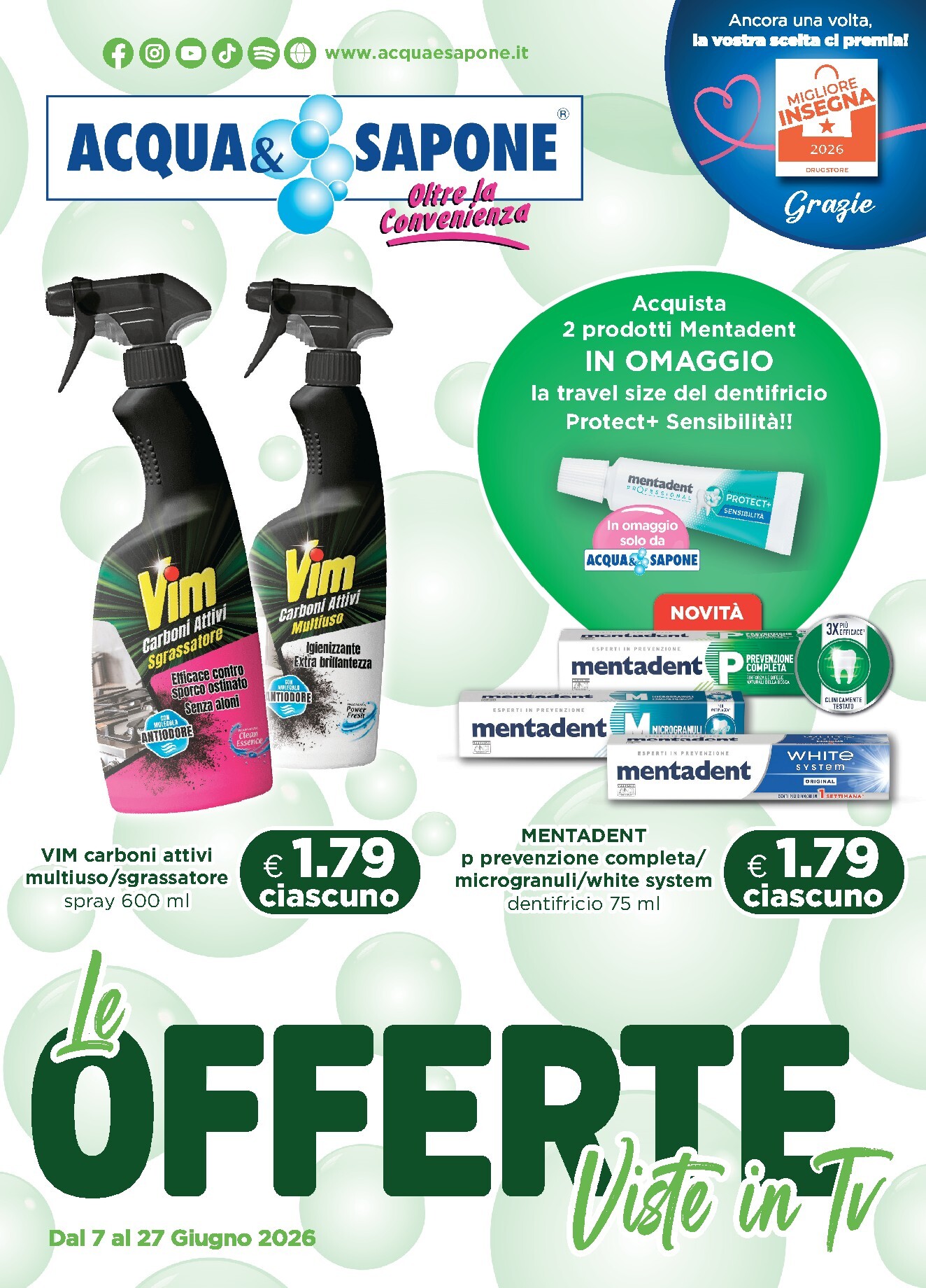 Volantino attuale di Acqua e Sapone valido dal domenica 07/06/2026 al sabato 27/06/2026