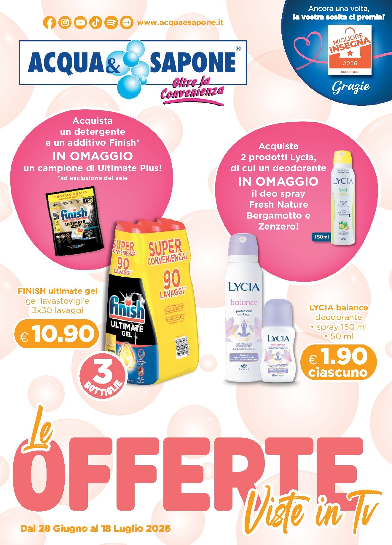 Volantino attuale di Acqua e Sapone valido dal domenica 28/06/2026 al sabato 18/07/2026