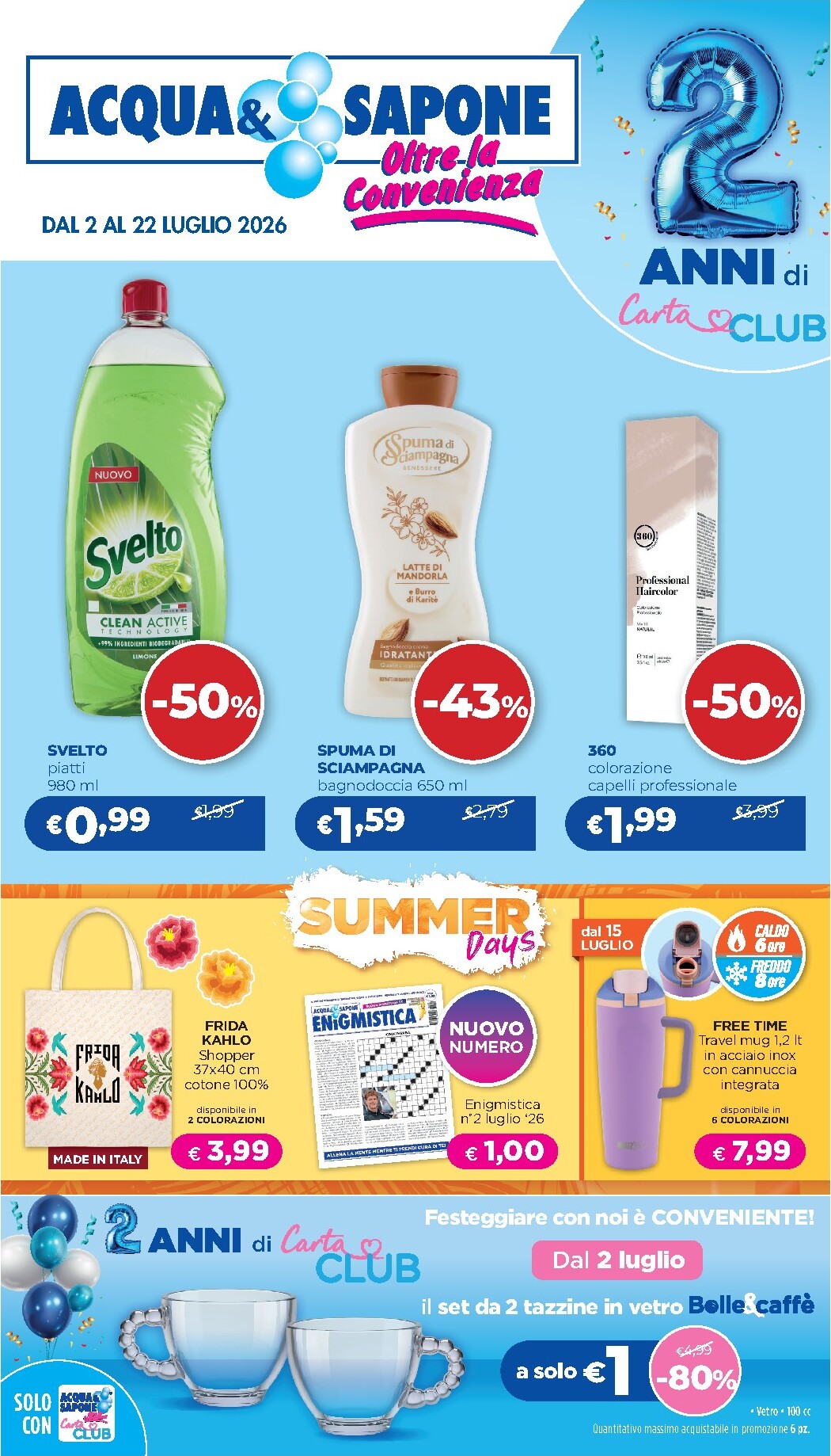 Volantino futuro Acqua e Sapone valido dal giovedì 02/07/2026 al mercoledì 22/07/2026