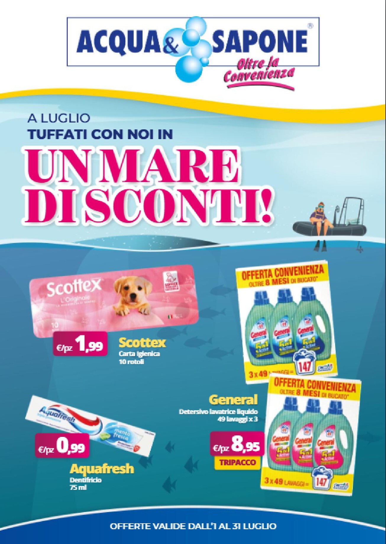 Volantino attuale di Acqua e Sapone valido dal mercoledì 01/07/2026 al venerdì 31/07/2026