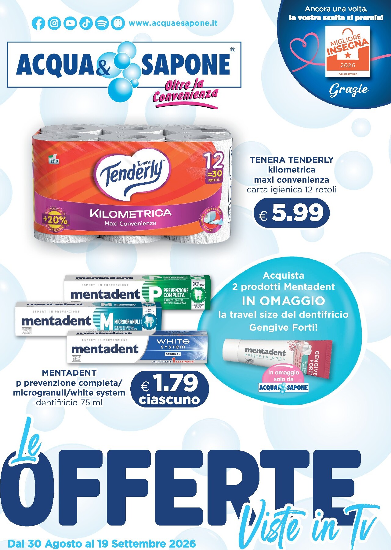 Volantino attuale di Acqua e Sapone valido dal domenica 30/08/2026 al sabato 19/09/2026