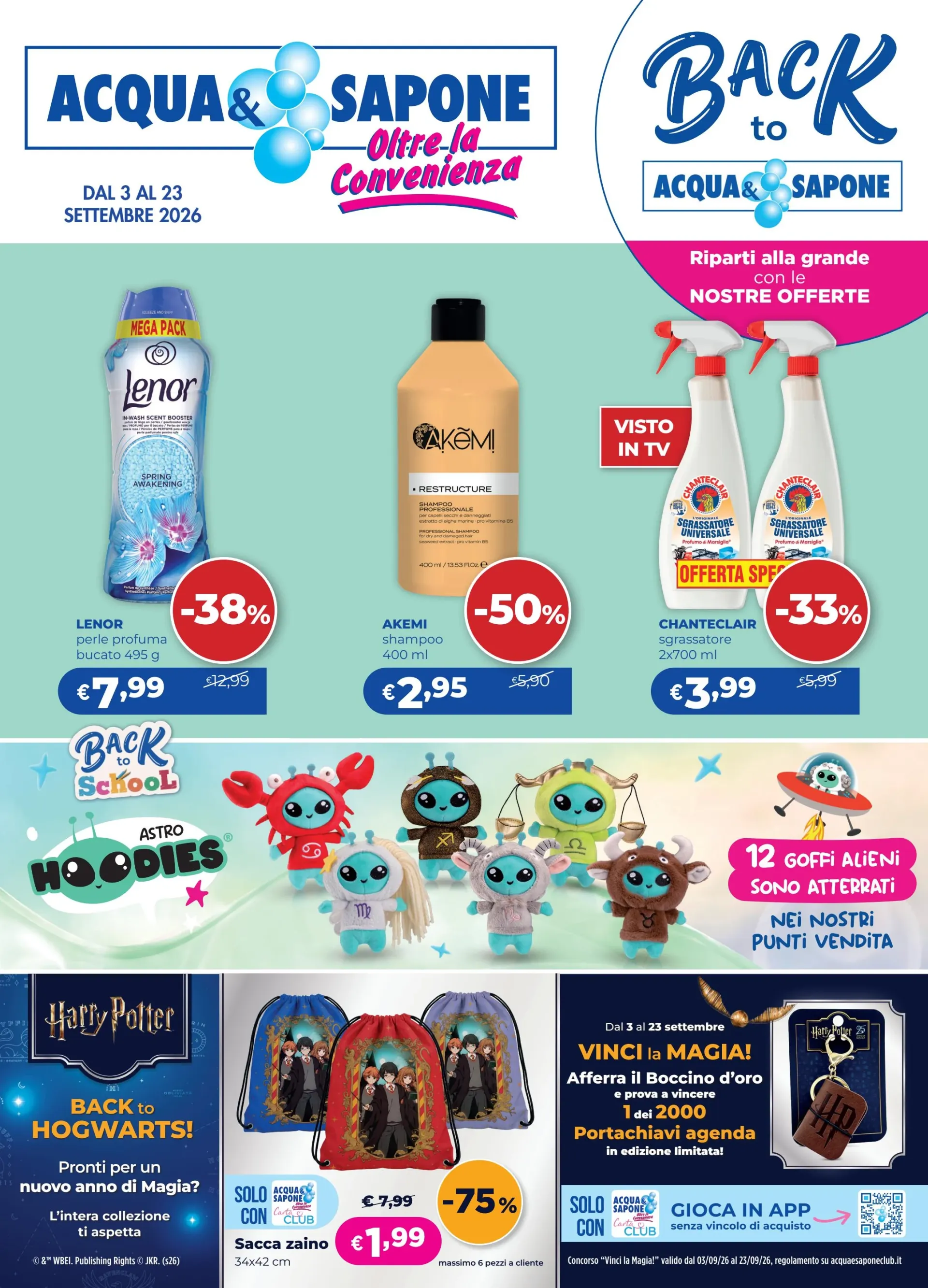 Volantino attuale di Acqua e Sapone valido dal giovedì 03/09/2026 al mercoledì 23/09/2026