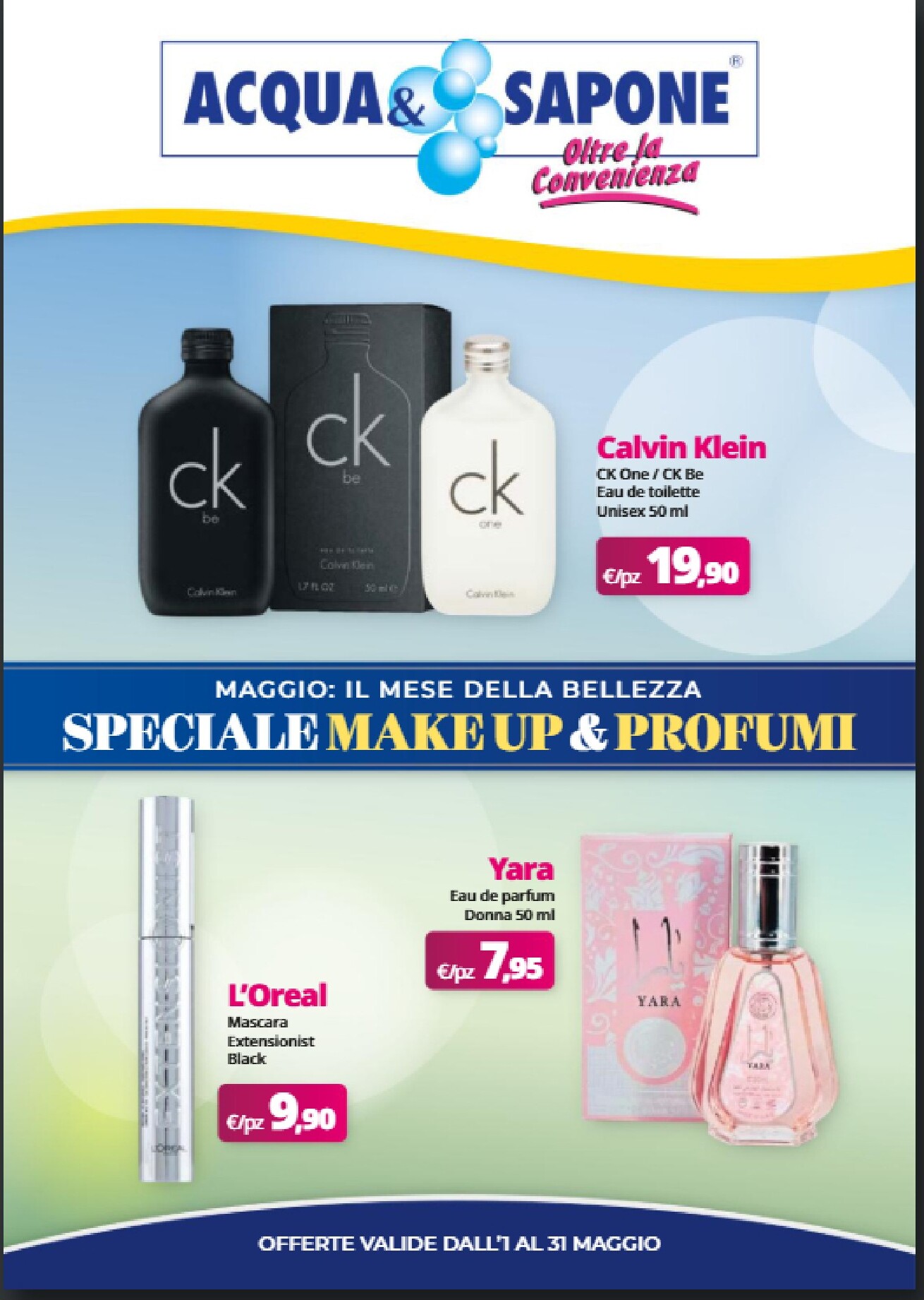 Volantino attuale di Acqua e Sapone valido dal venerdì 01/05/2026 al domenica 31/05/2026