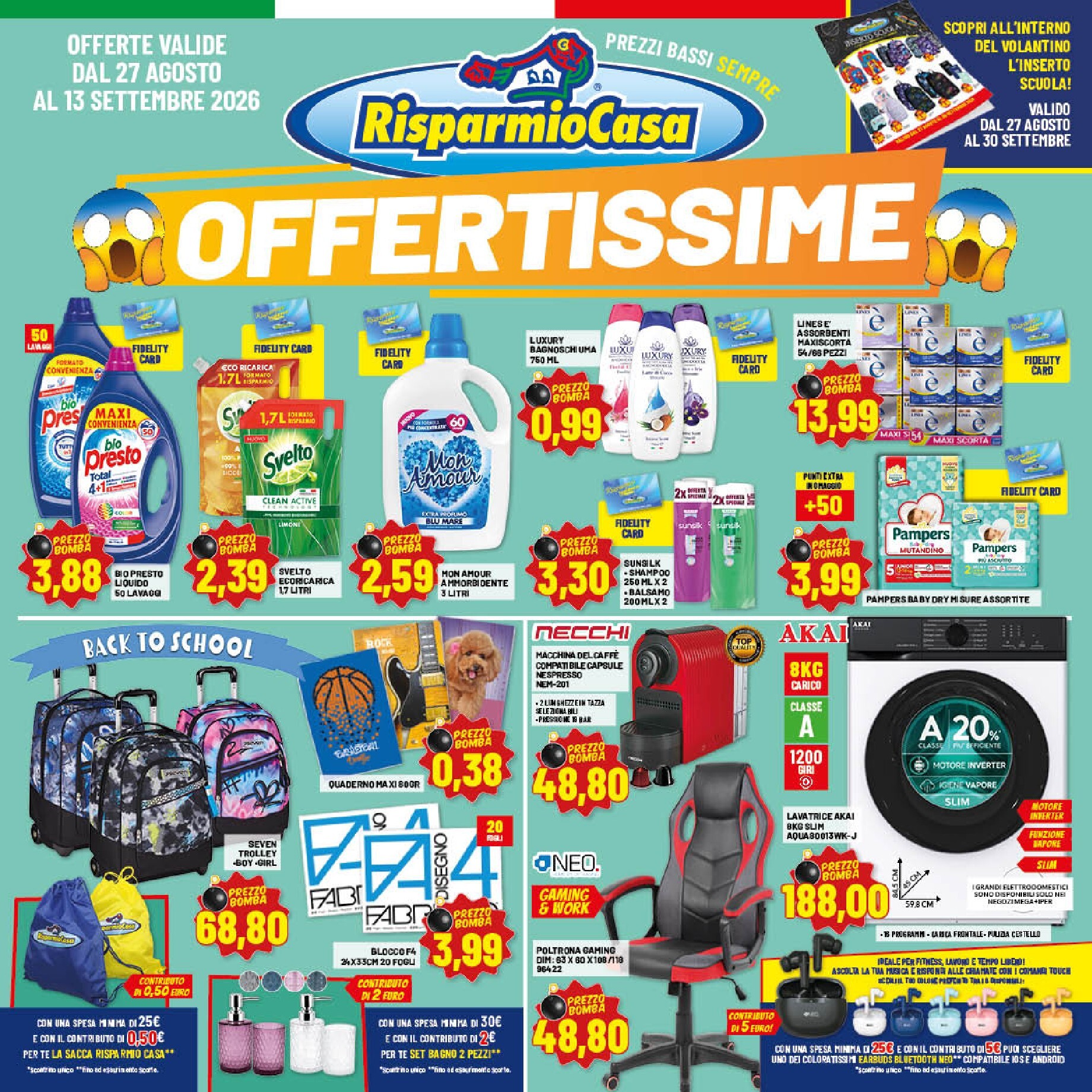 Volantino attuale di Risparmio Casa valido dal giovedì 27/08/2026 al domenica 13/09/2026