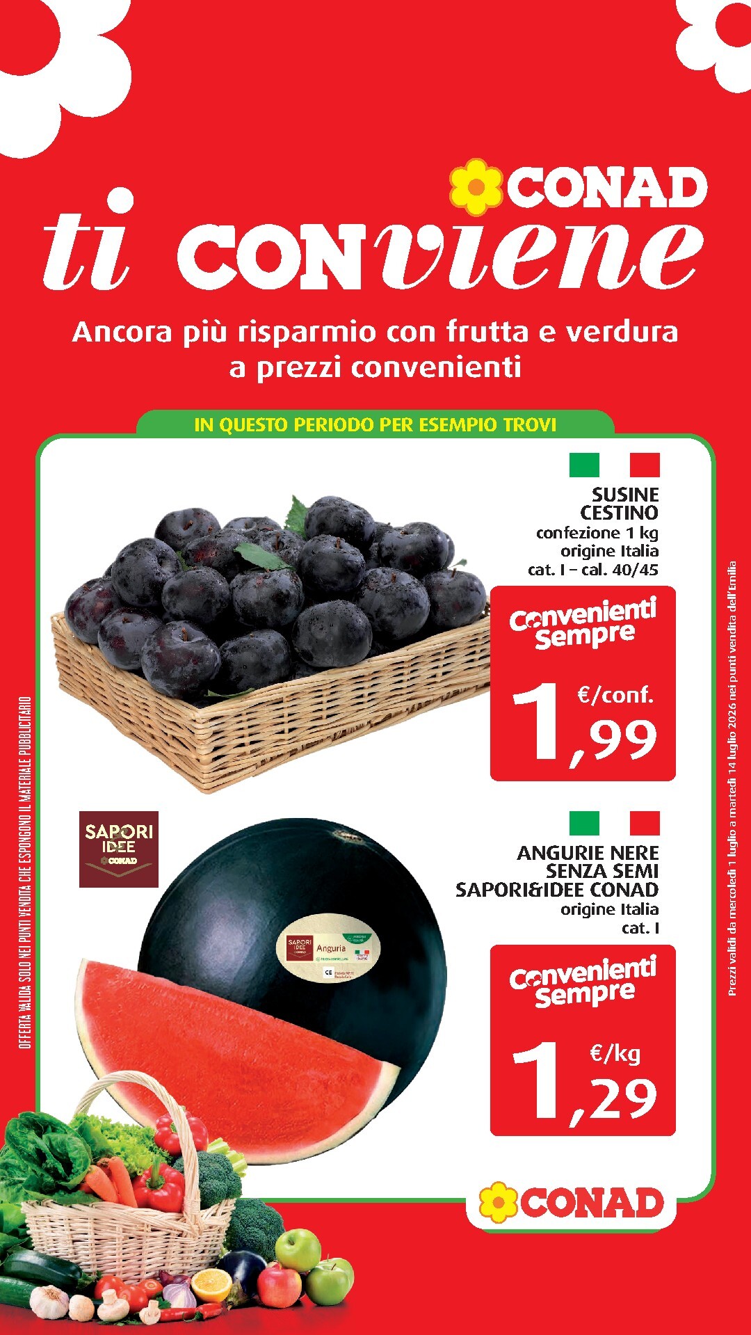 Volantino attuale di Conad - Ti conviene valido dal mercoledì 01/07/2026 al martedì 14/07/2026