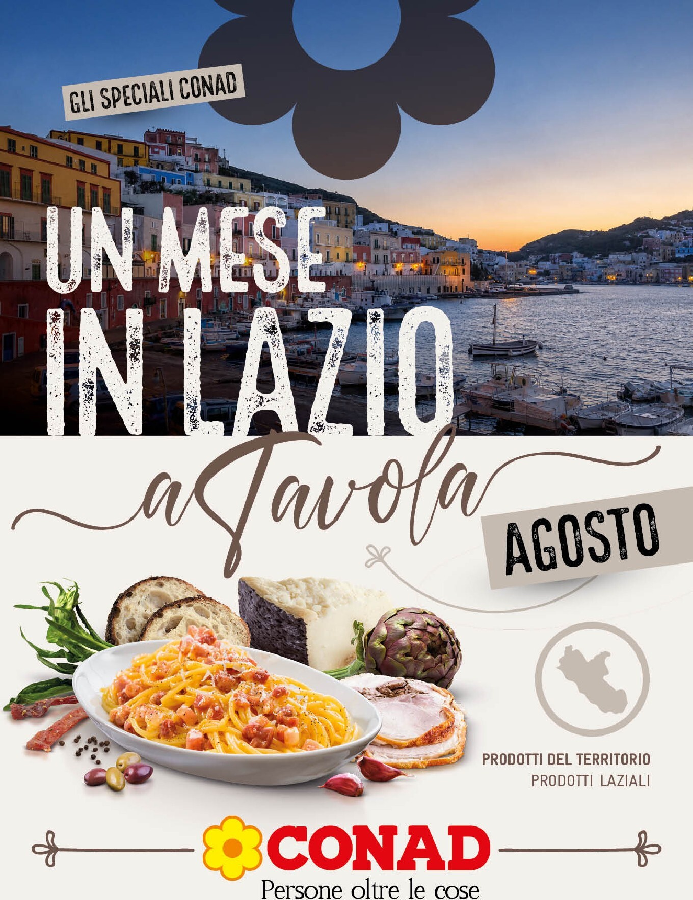 Volantino attuale di Conad - Un Mese in Lazio a Tavola valido dal sabato 01/08/2026 al lunedì 31/08/2026