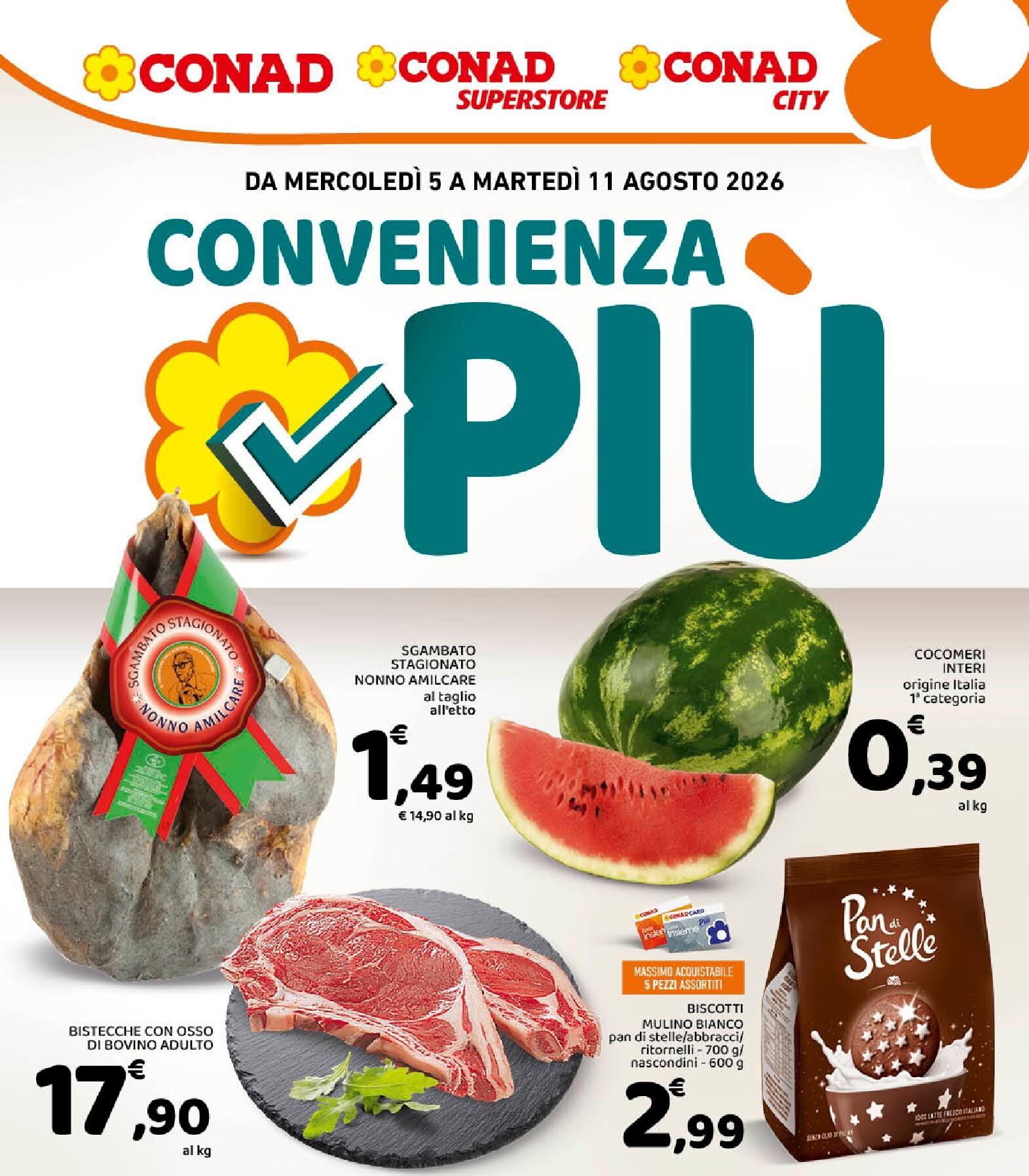 Volantino attuale di Conad valido dal mercoledì 05/08/2026 al martedì 11/08/2026
