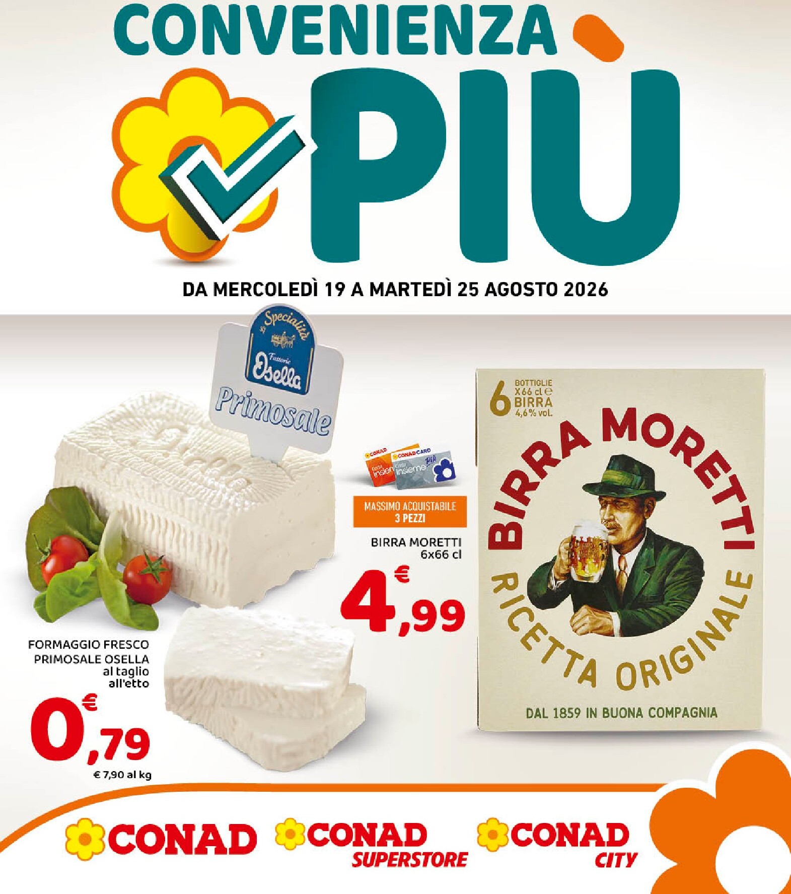 Volantino attuale di Conad - Convenienza Piu valido dal mercoledì 19/08/2026 al martedì 25/08/2026