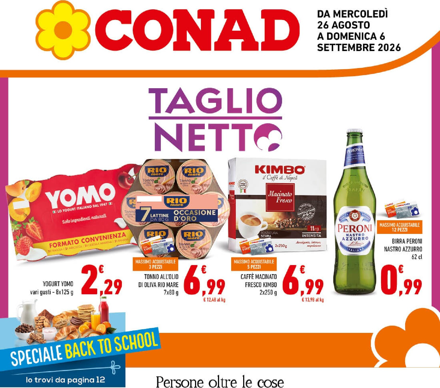 Volantino futuro Conad valido dal mercoledì 26/08/2026 al domenica 06/09/2026