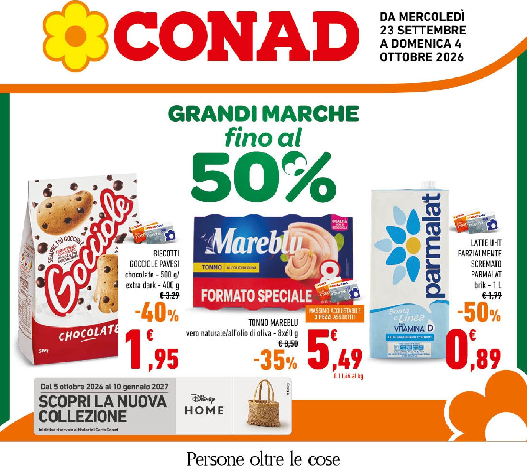 Volantino futuro Conad valido dal mercoledì 23/09/2026 al domenica 04/10/2026