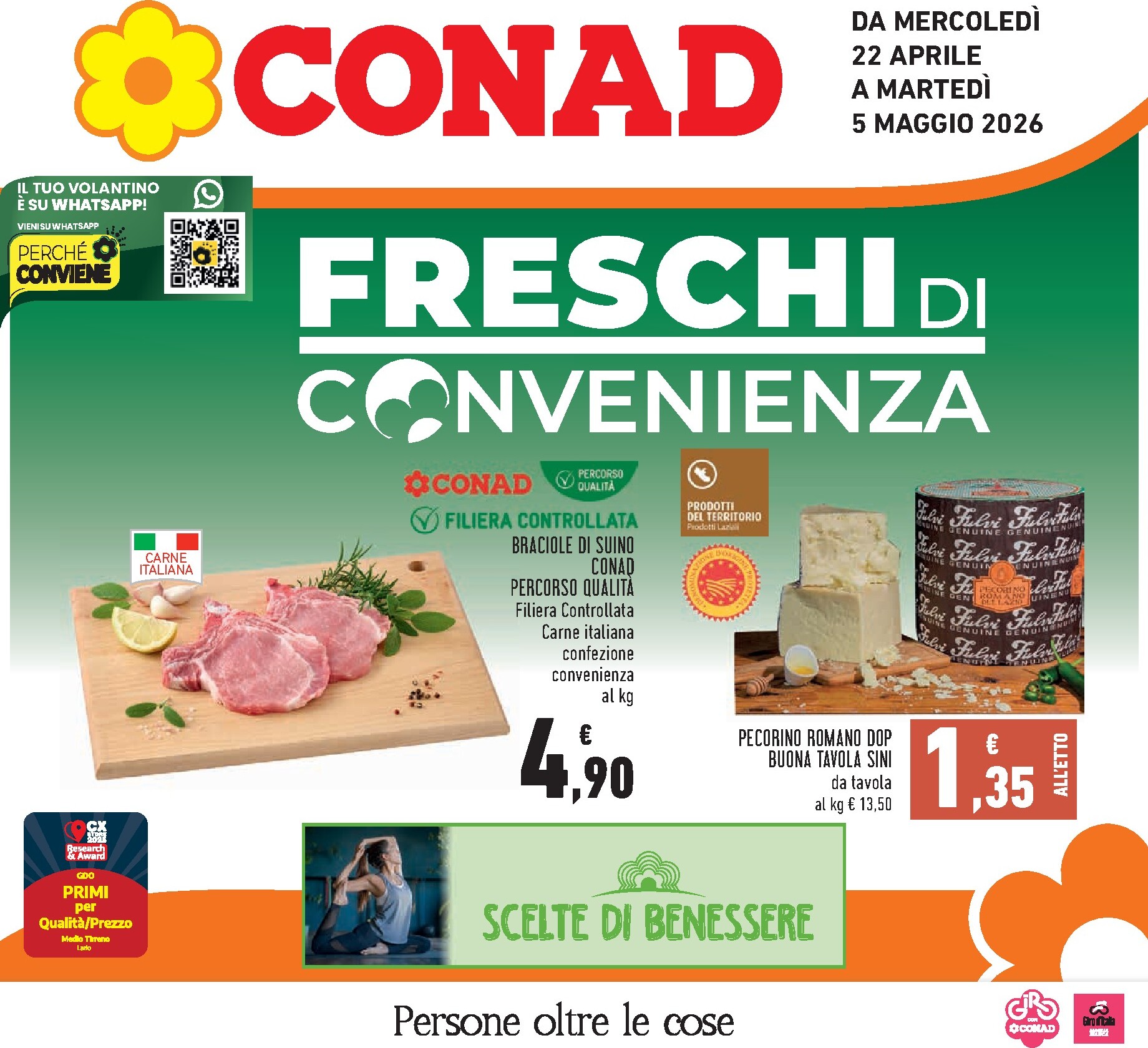 Volantino Conad per la prossima settimana dal mercoledì 22/04/2026 al martedì 05/05/2026