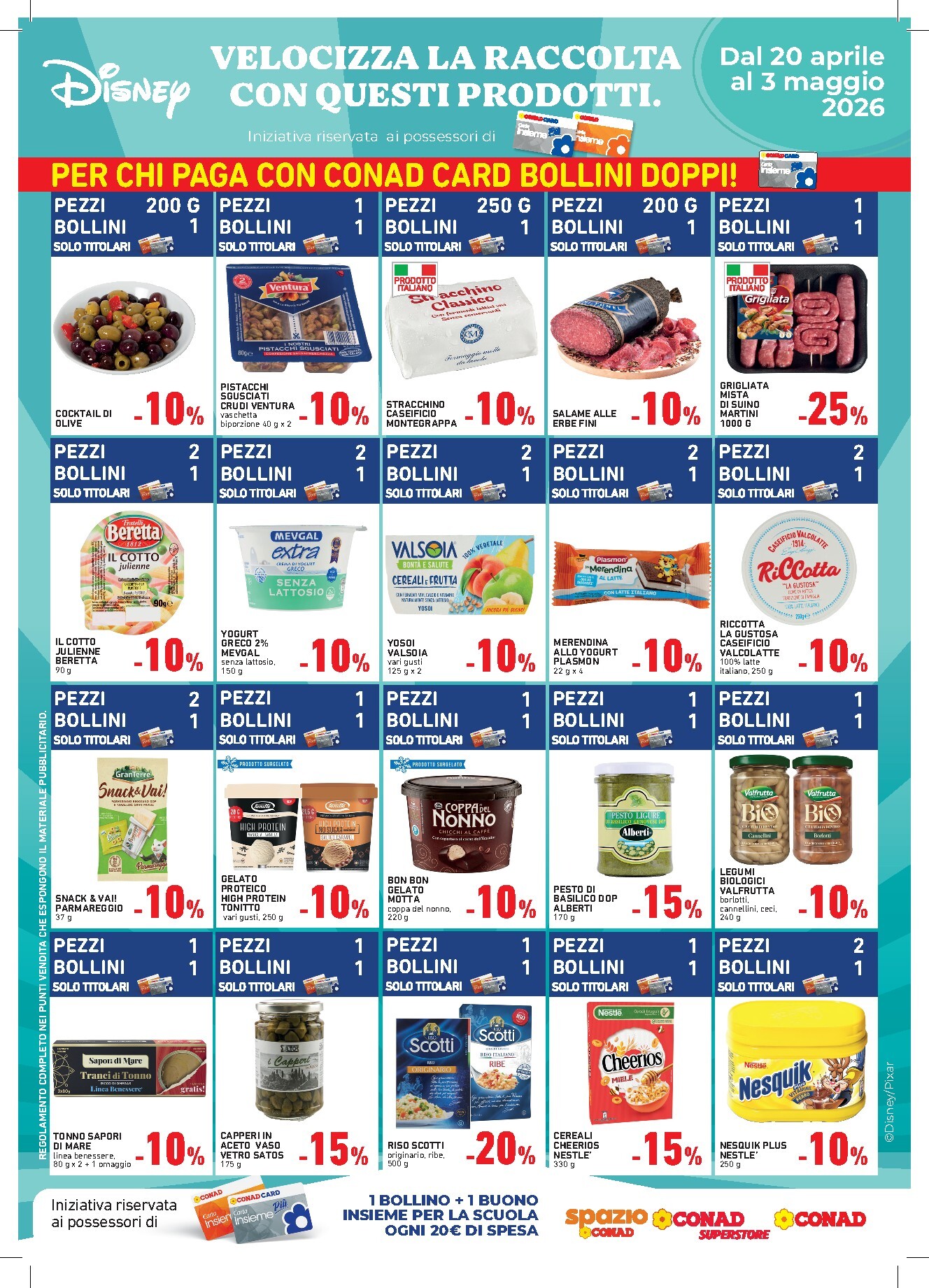 Volantino attuale di Conad - Disney valido dal lunedì 20/04/2026 al domenica 03/05/2026