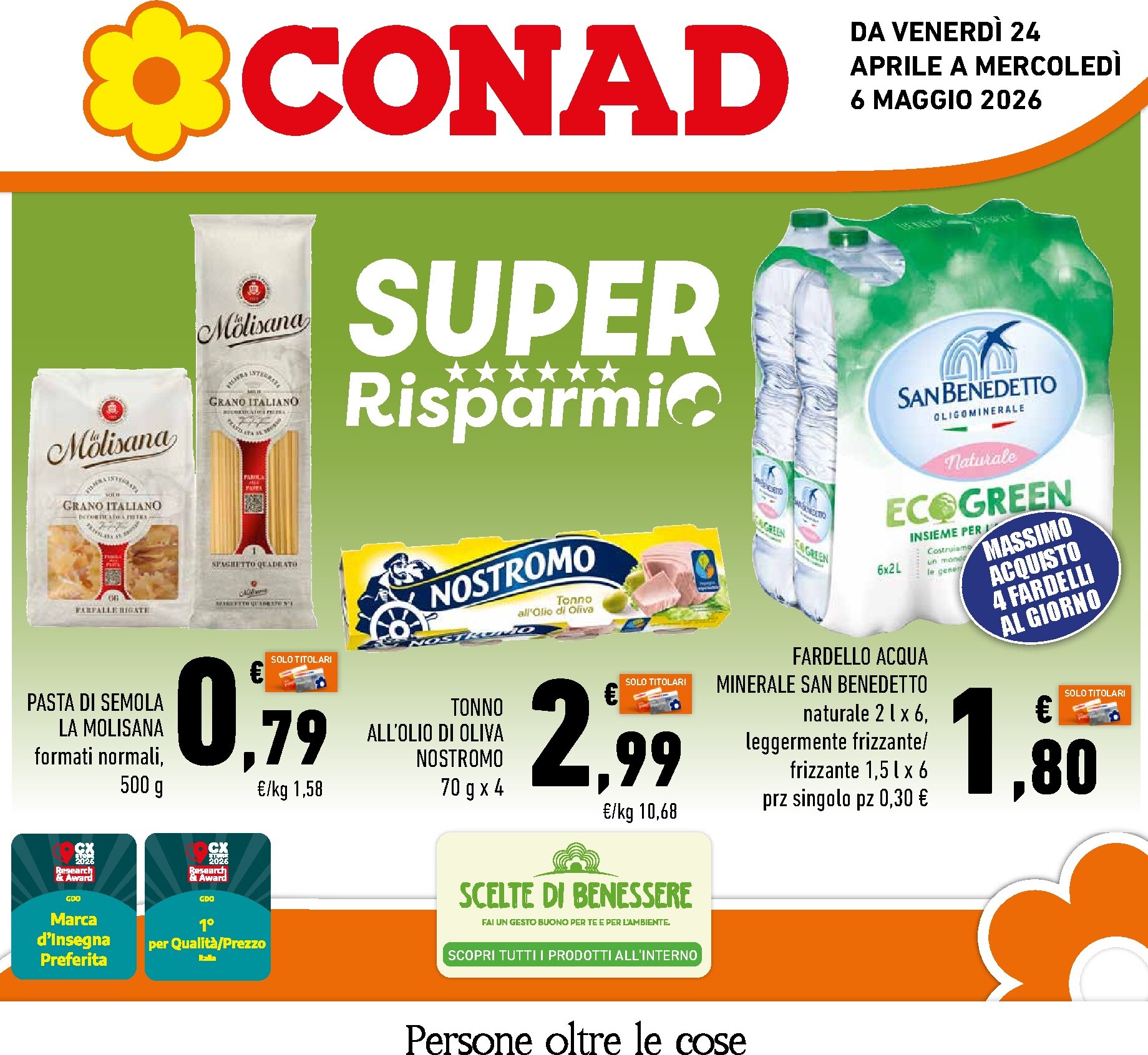 Volantino attuale di Conad - Abruzzo, Molise, Marche valido dal venerdì 24/04/2026 al mercoledì 06/05/2026