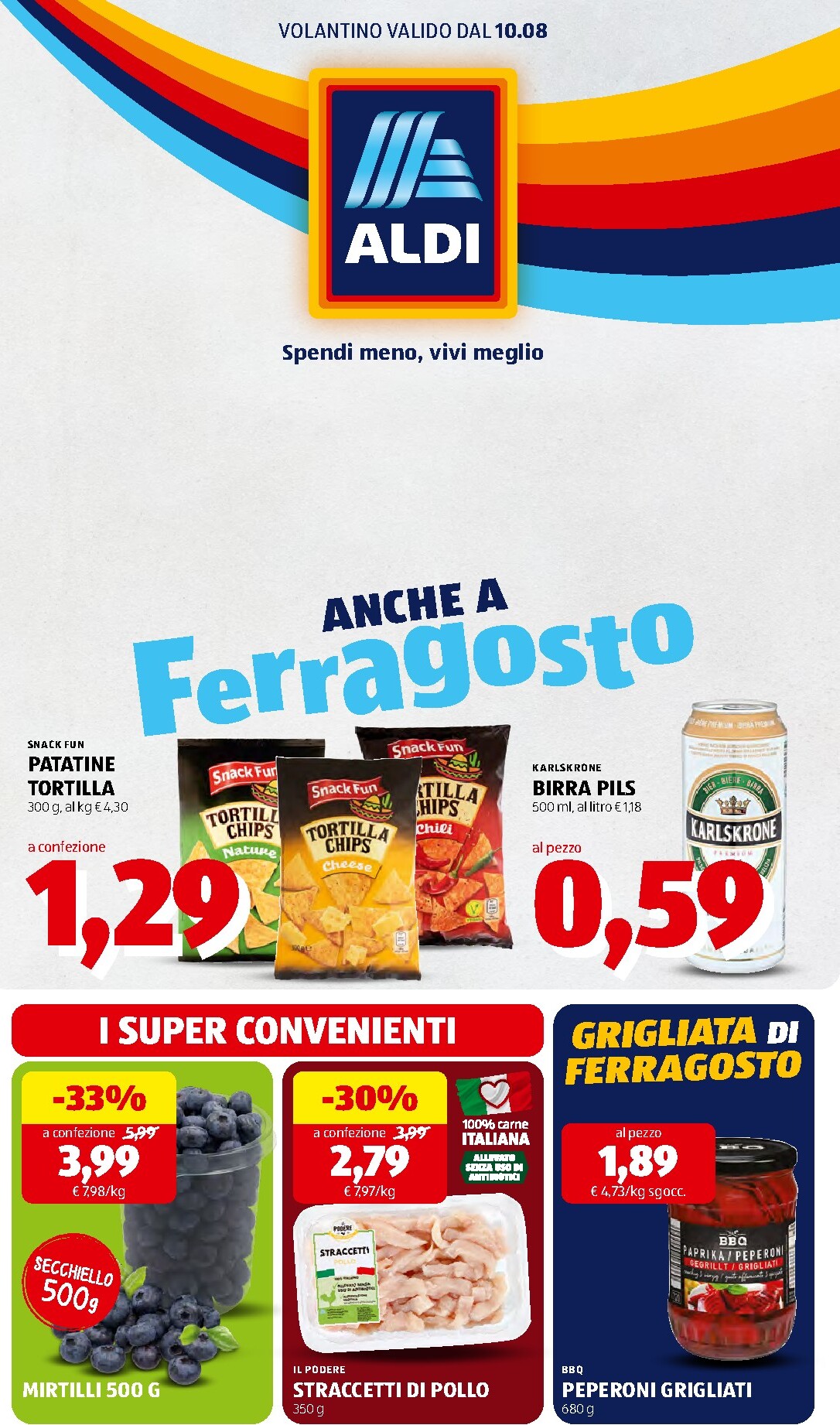 Volantino attuale di ALDI valido dal lunedì 10/08/2026 al domenica 16/08/2026