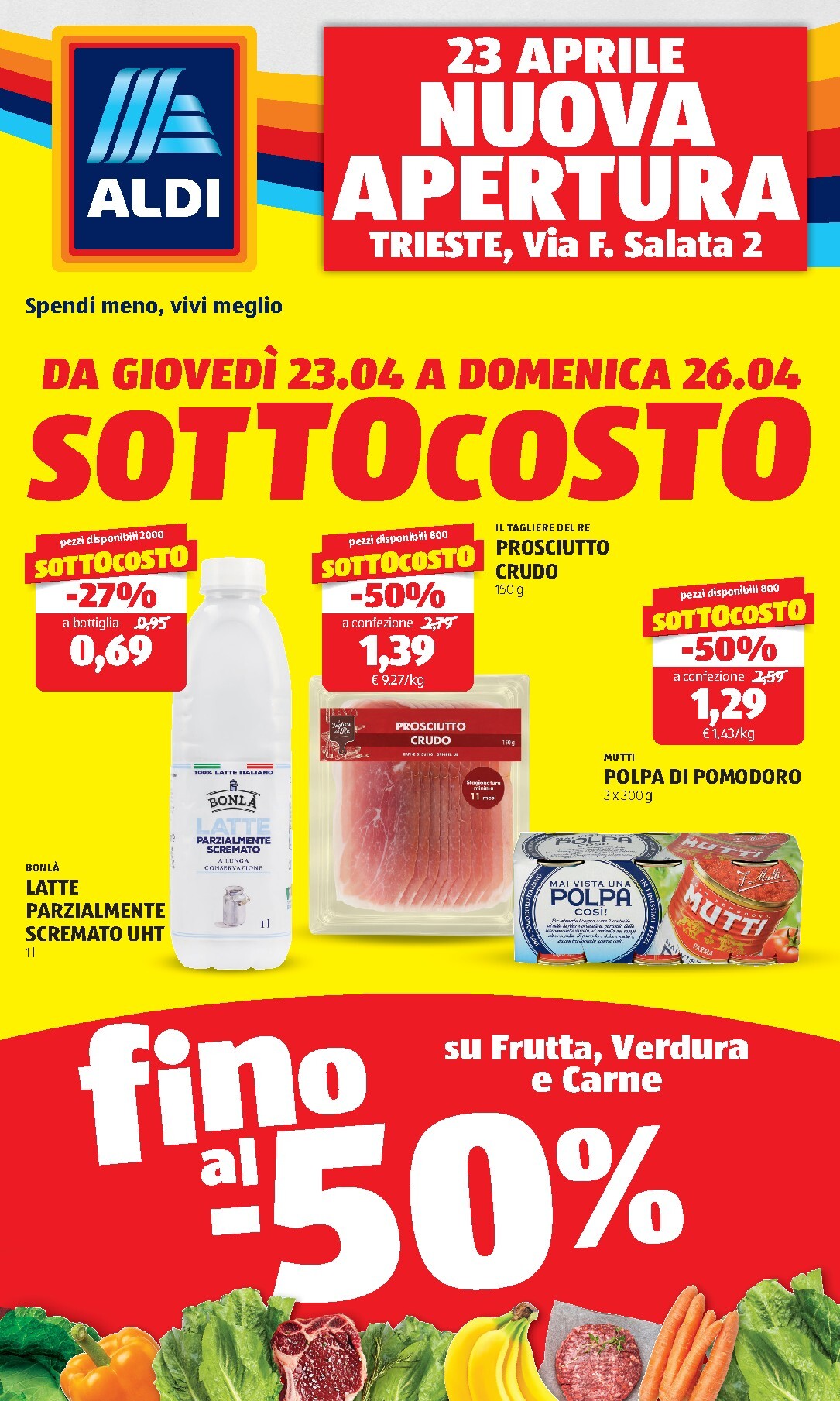 Volantino futuro ALDI - Nuovo Apertura Trieste valido dal giovedì 23/04/2026 al domenica 26/04/2026
