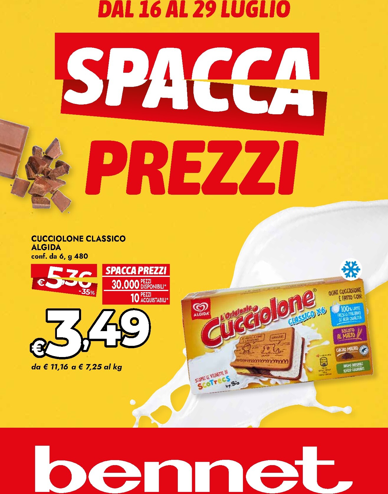 Volantino attuale di Bennet - SPACCAPREZZI valido dal giovedì 16/07/2026 al mercoledì 29/07/2026