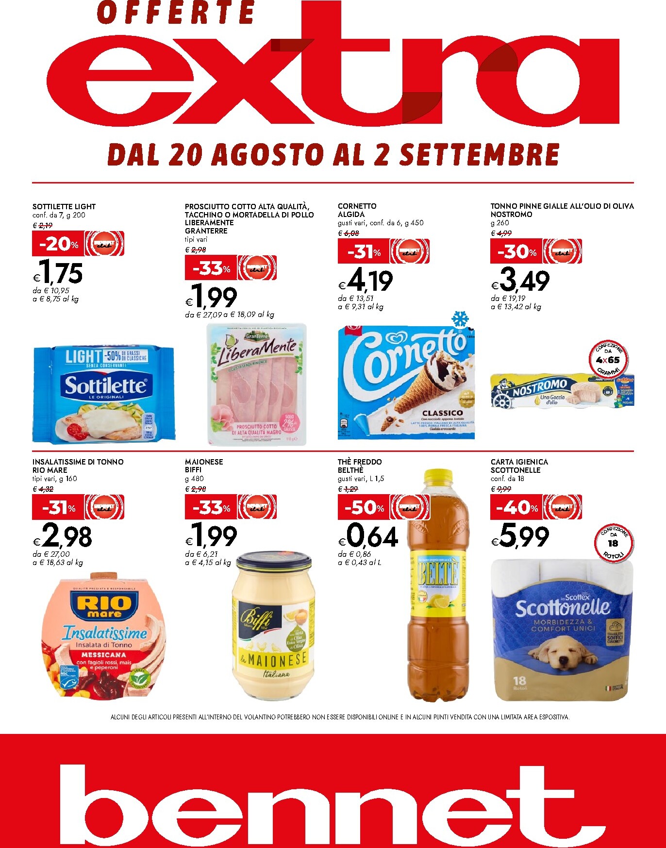 Volantino attuale di Bennet - Offerte extra valido dal giovedì 20/08/2026 al mercoledì 02/09/2026