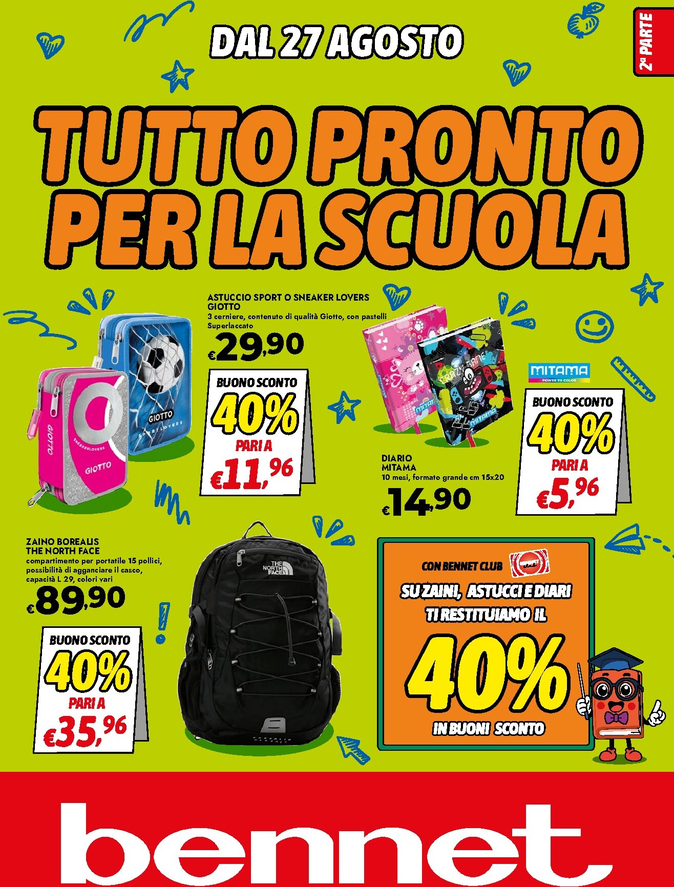 Volantino attuale di Bennet - Scuola valido dal giovedì 27/08/2026 al mercoledì 09/09/2026