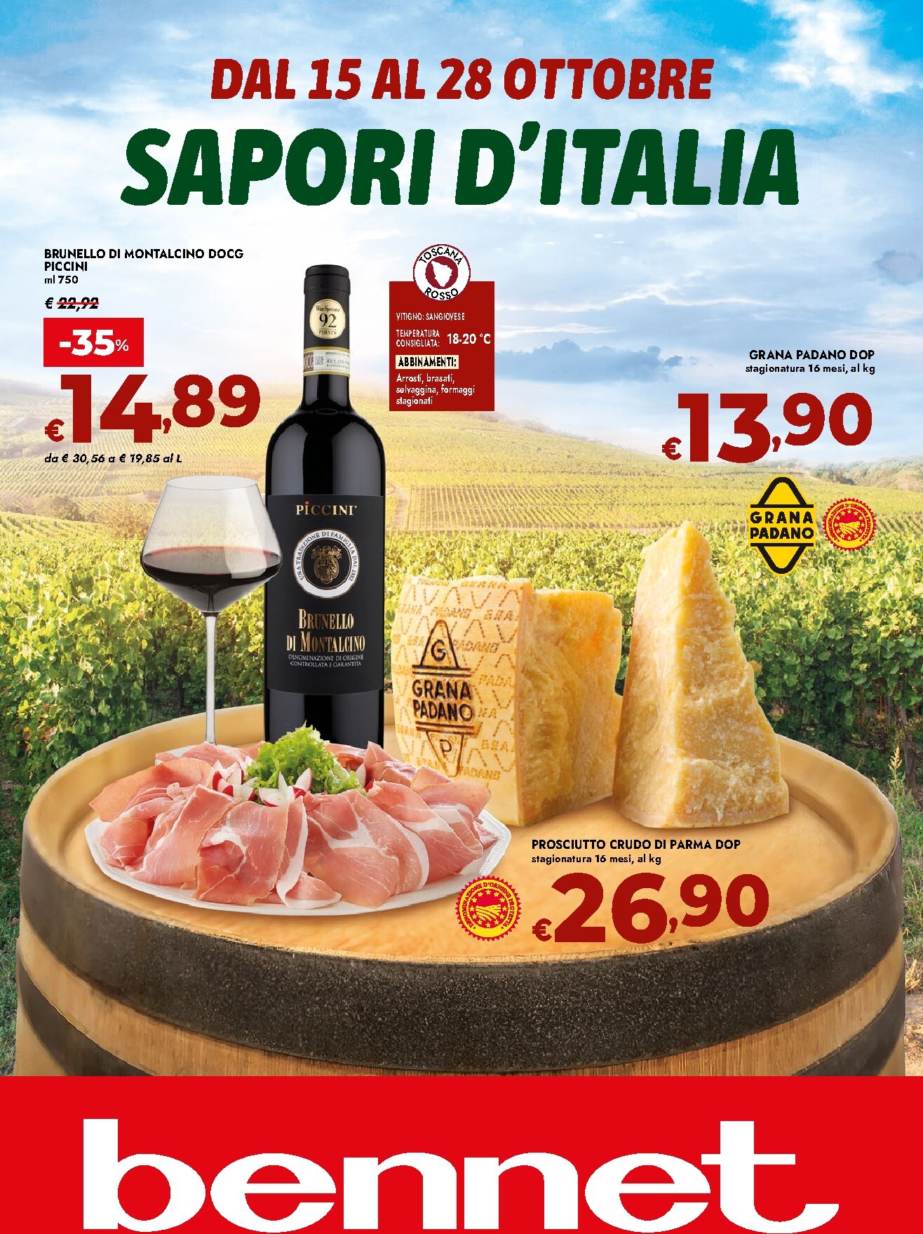 Volantino attuale di Bennet - Sapori d’Italia valido dal giovedì 15/10/2026 al mercoledì 28/10/2026