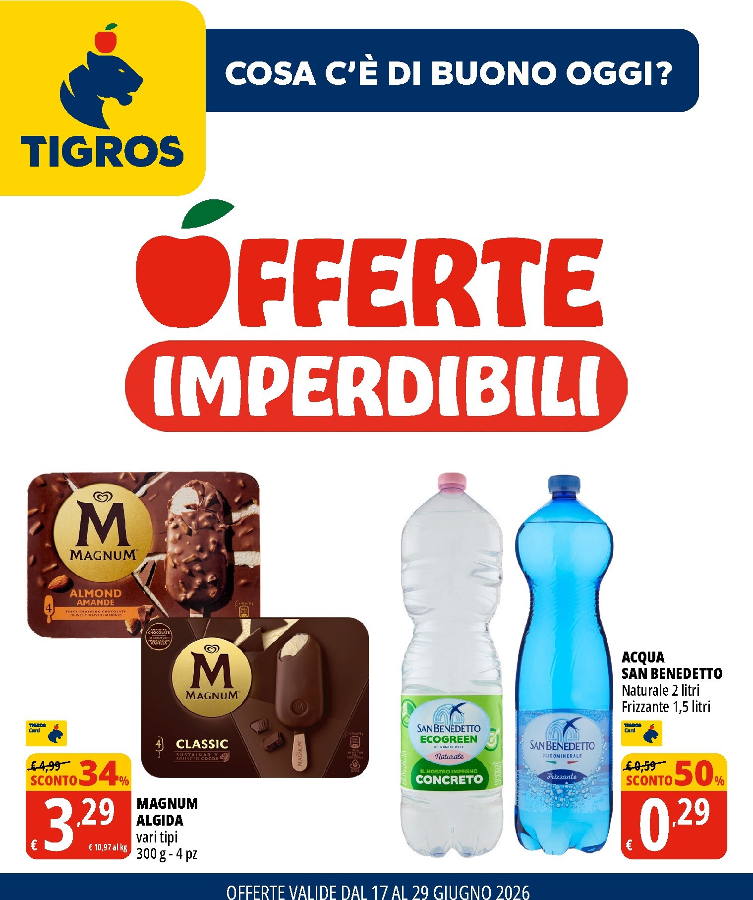 Volantino attuale di Tigros valido dal mercoledì 17/06/2026 al lunedì 29/06/2026
