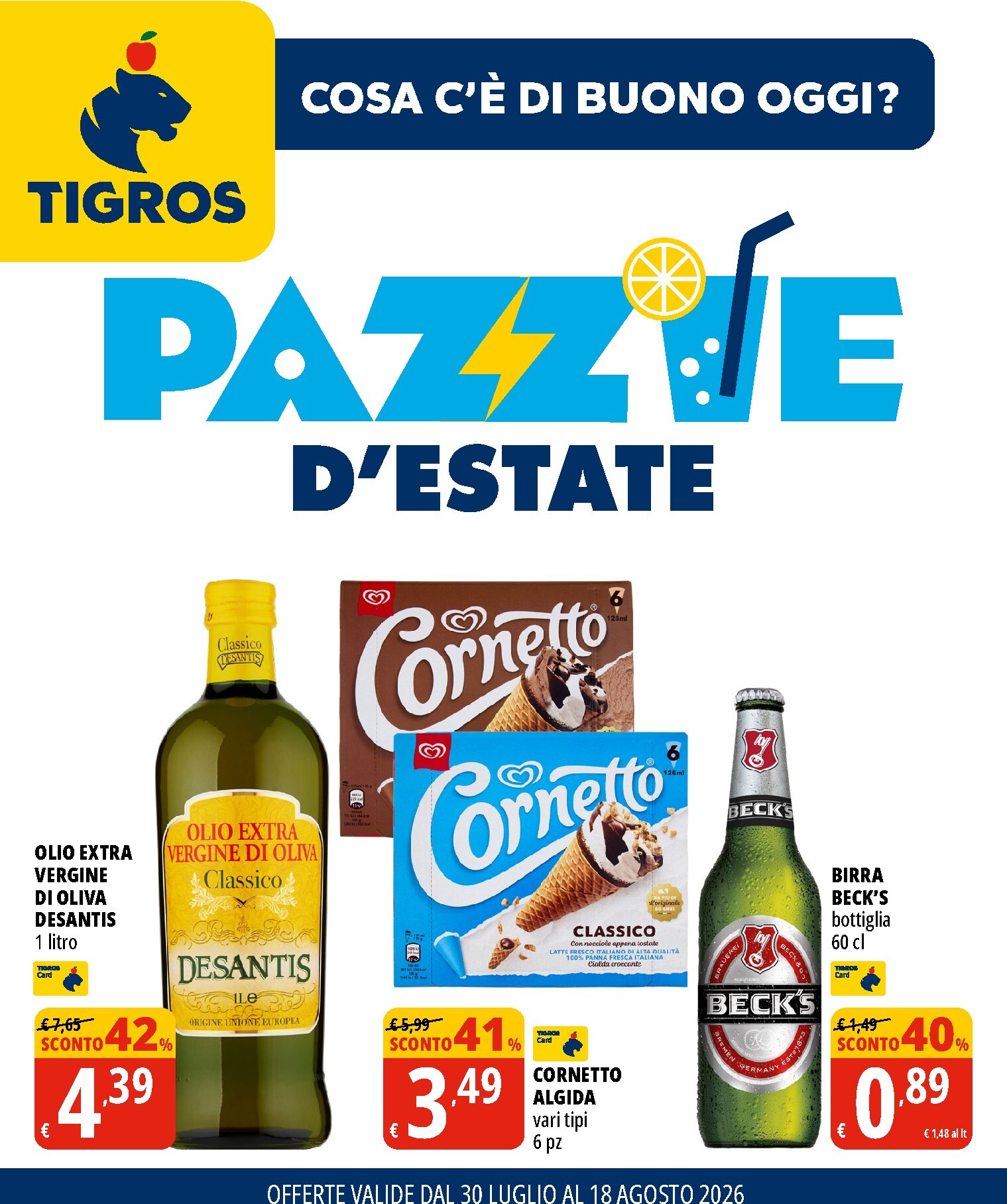 Volantino attuale di Tigros valido dal giovedì 30/07/2026 al martedì 18/08/2026