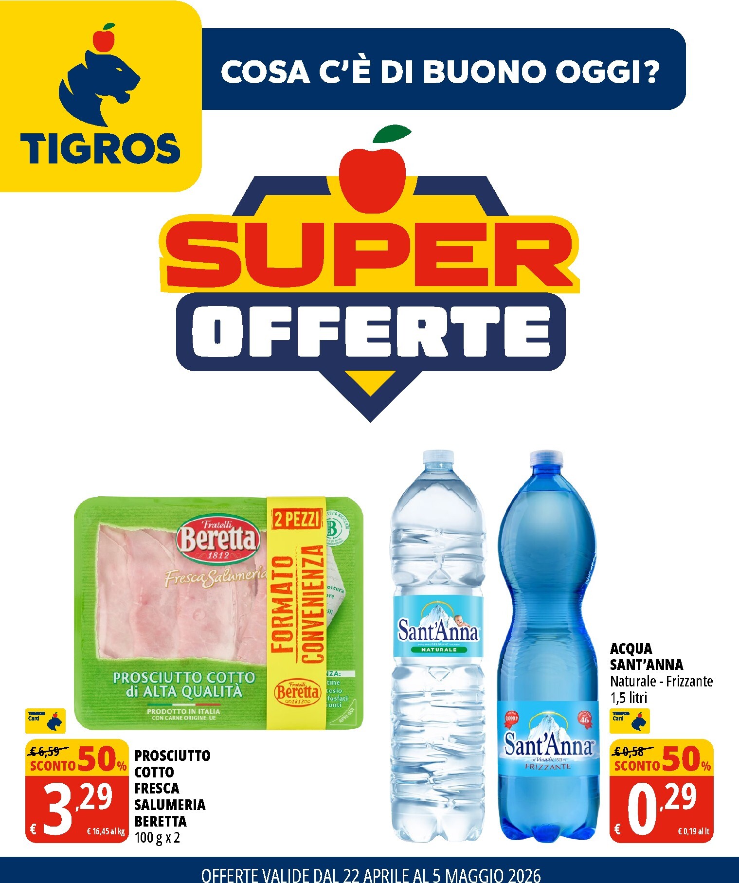 Volantino attuale di Tigros valido dal mercoledì 22/04/2026 al martedì 05/05/2026