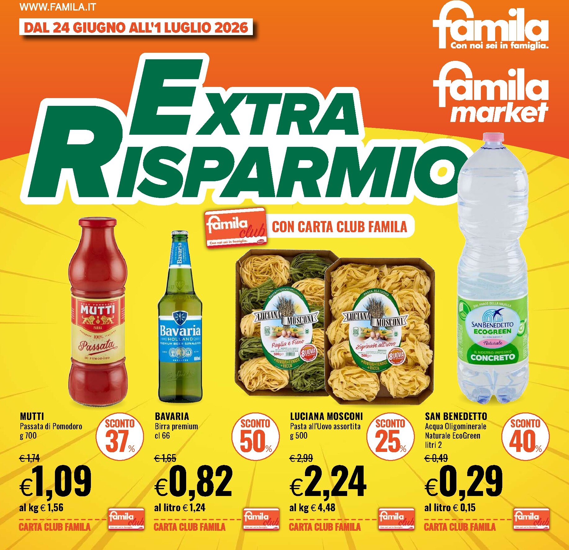 Volantino attuale di Famila - Extra Risparmio valido dal mercoledì 24/06/2026 al mercoledì 01/07/2026