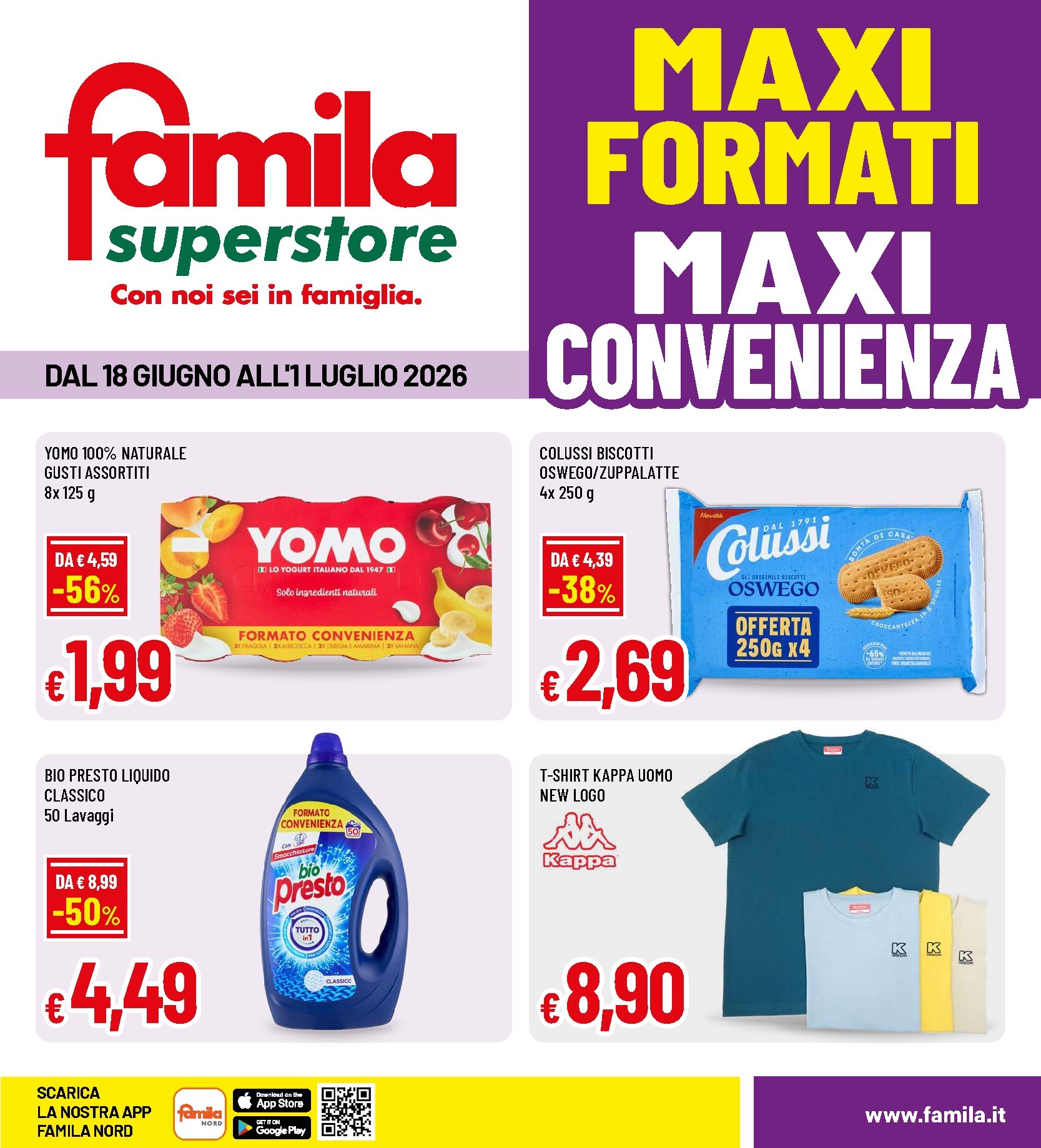 Volantino attuale di Famila Superstore valido dal giovedì 18/06/2026 al mercoledì 01/07/2026