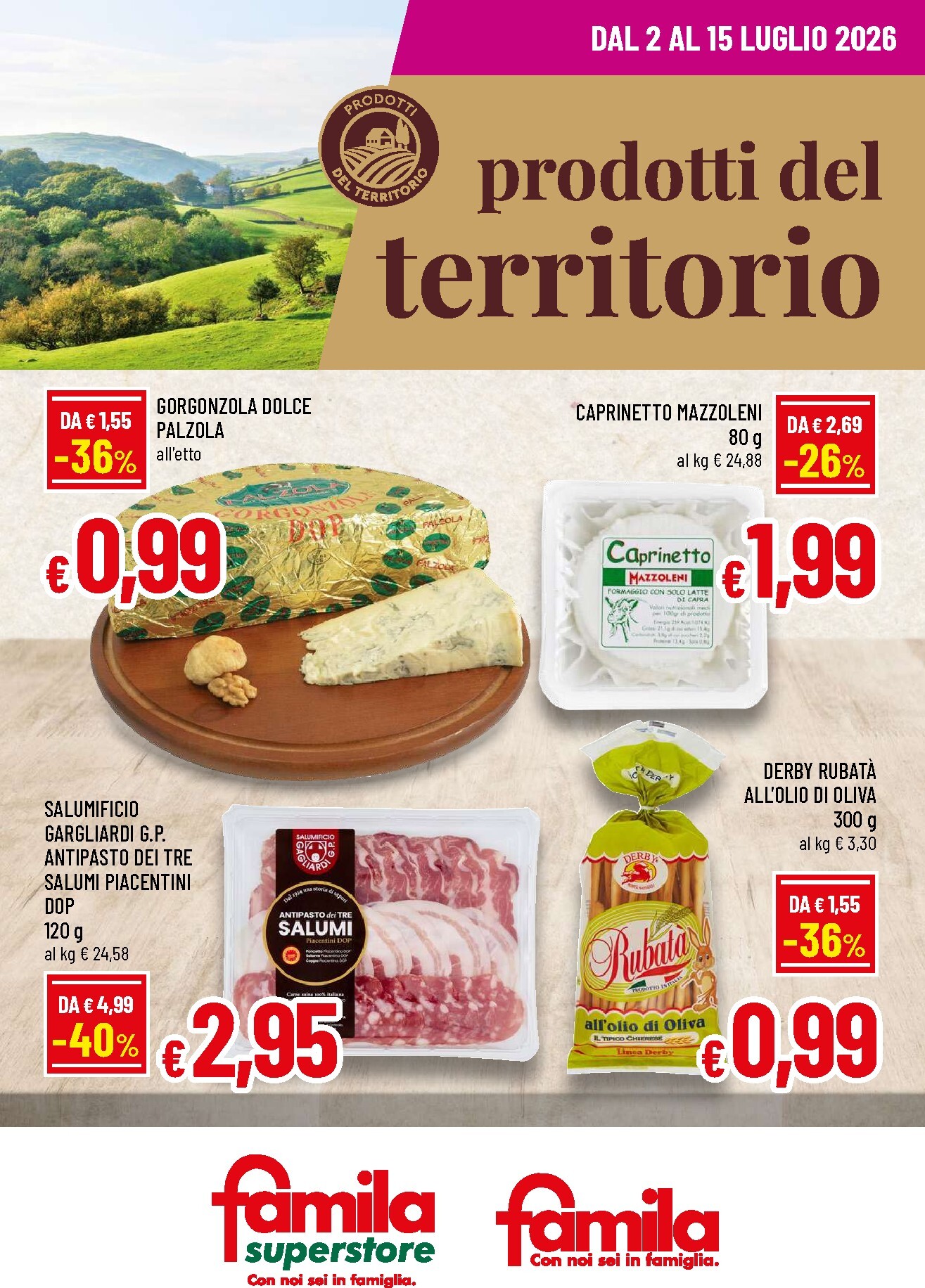 Volantino attuale di Famila - Prodotti del territorio valido dal giovedì 02/07/2026 al mercoledì 15/07/2026