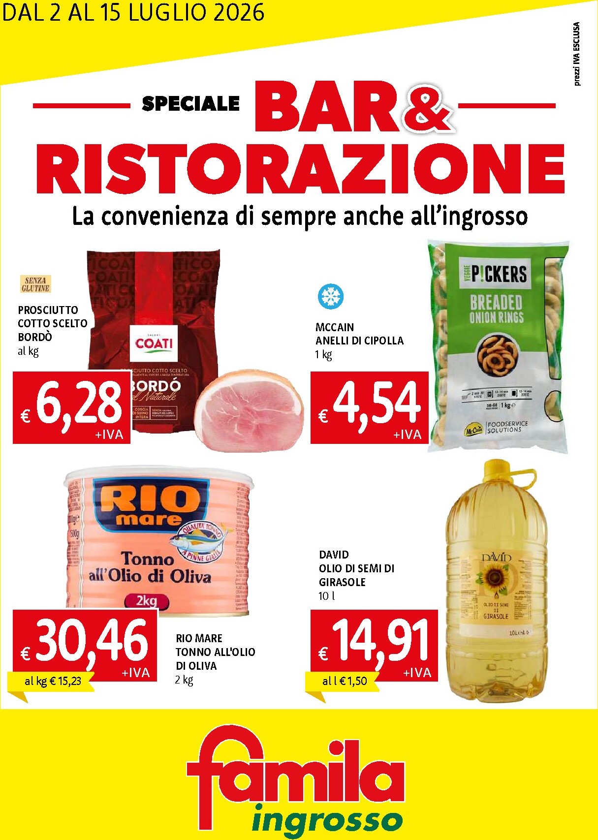 Volantino attuale di Famila - Bar & Ristorazione valido dal giovedì 02/07/2026 al mercoledì 15/07/2026