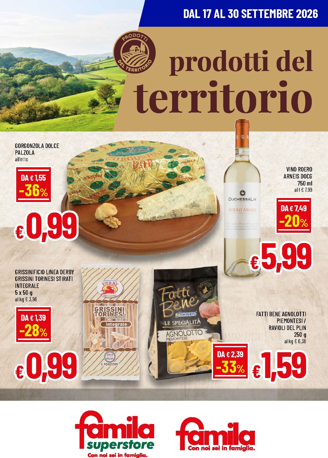 Volantino futuro Famila - Prodotti del Territorio valido dal giovedì 17/09/2026 al mercoledì 30/09/2026