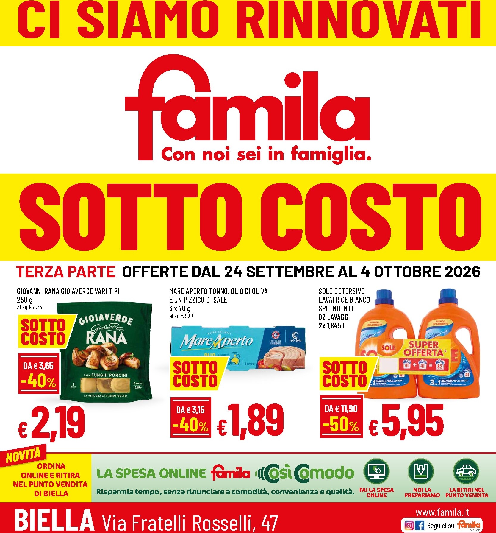 Volantino attuale di Famila valido dal giovedì 24/09/2026 al domenica 04/10/2026