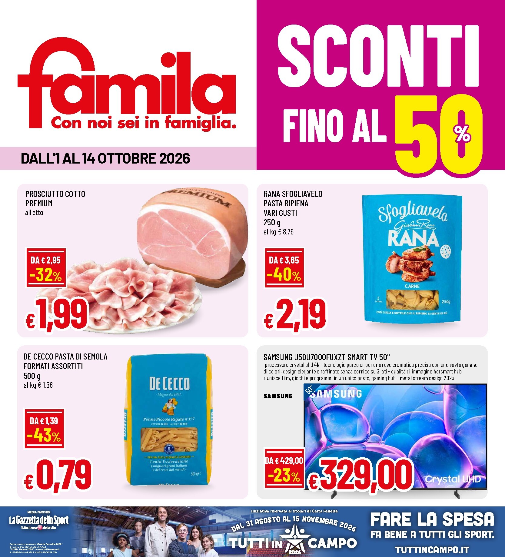 Volantino attuale di Famila valido dal giovedì 01/10/2026 al mercoledì 14/10/2026