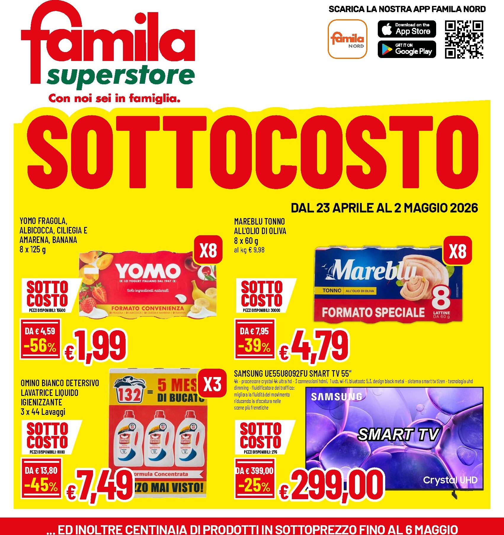 Volantino attuale di Famila Superstore valido dal giovedì 23/04/2026 al mercoledì 06/05/2026
