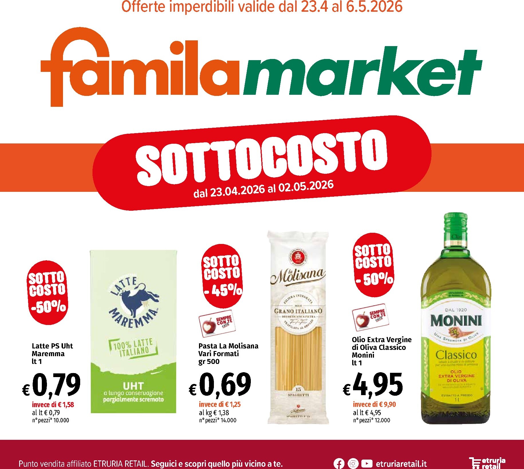 Volantino attuale di Famila market - Sottocosto valido dal giovedì 23/04/2026 al mercoledì 06/05/2026