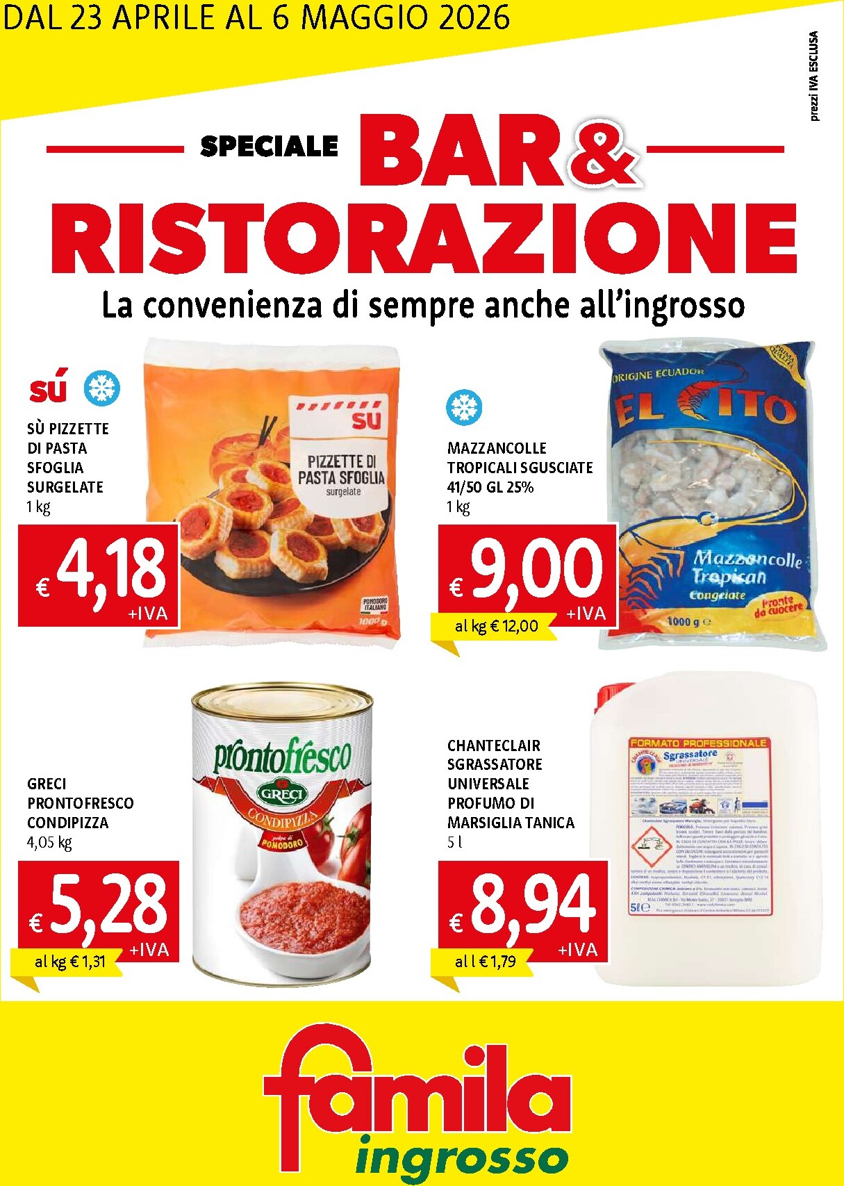 Volantino attuale di Famila - Bar & Ristorazione valido dal giovedì 23/04/2026 al mercoledì 06/05/2026