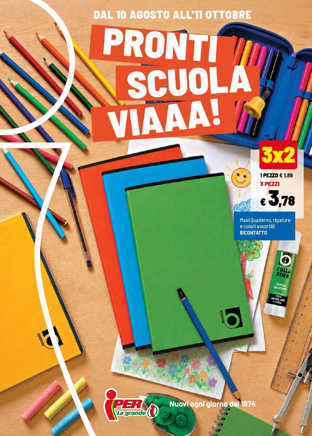Volantino attuale di Iper - Pronti, Scuola, Via! valido dal lunedì 10/08/2026 al domenica 11/10/2026