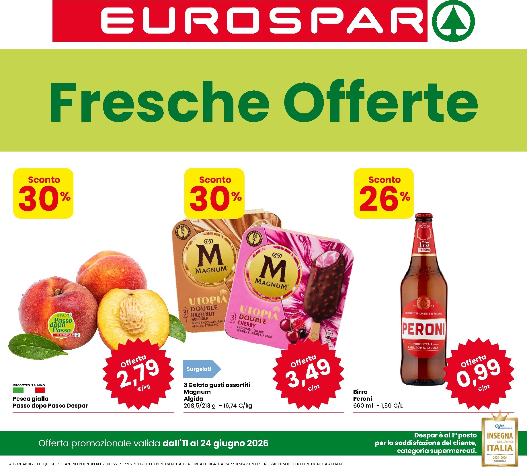 Volantino attuale di Eurospar valido dal giovedì 11/06/2026 al mercoledì 24/06/2026
