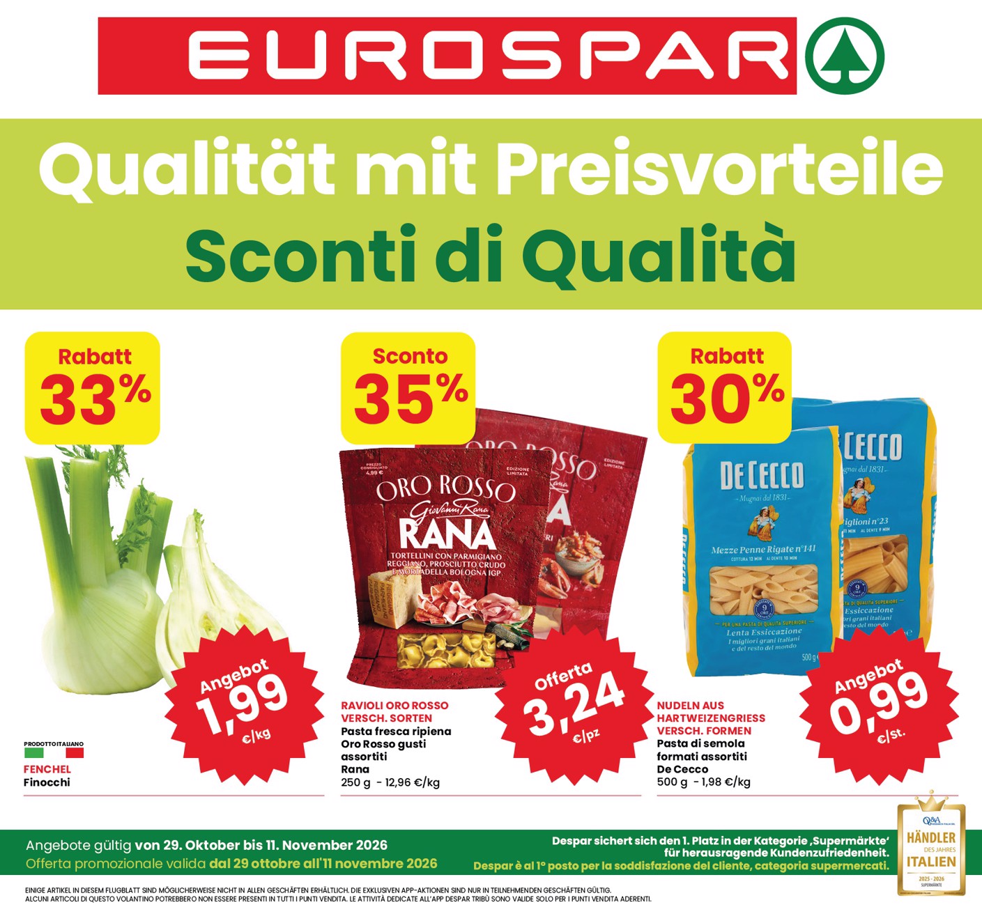 Volantino attuale di Eurospar - Deutch valido dal giovedì 29/10/2026 al mercoledì 11/11/2026