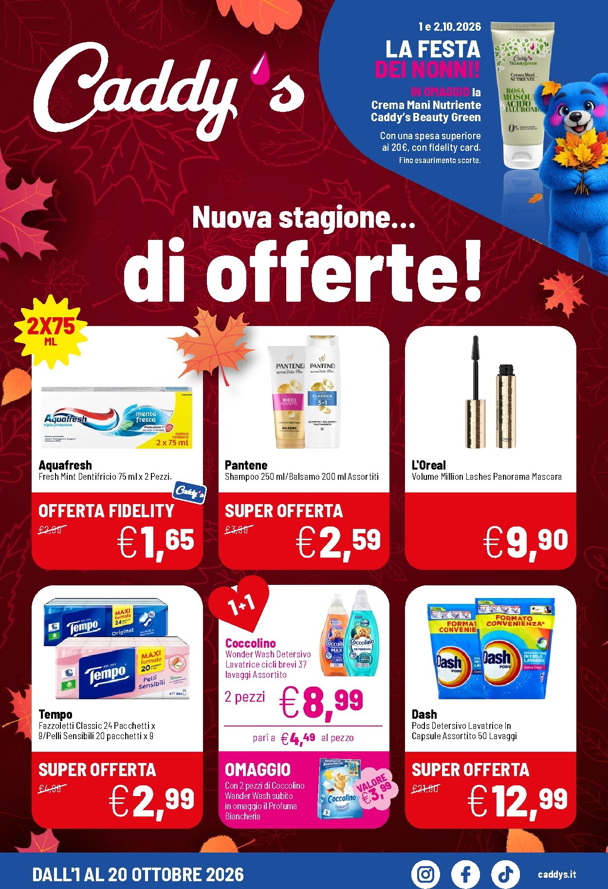 Volantino attuale di Caddy's valido dal giovedì 01/10/2026 al martedì 20/10/2026