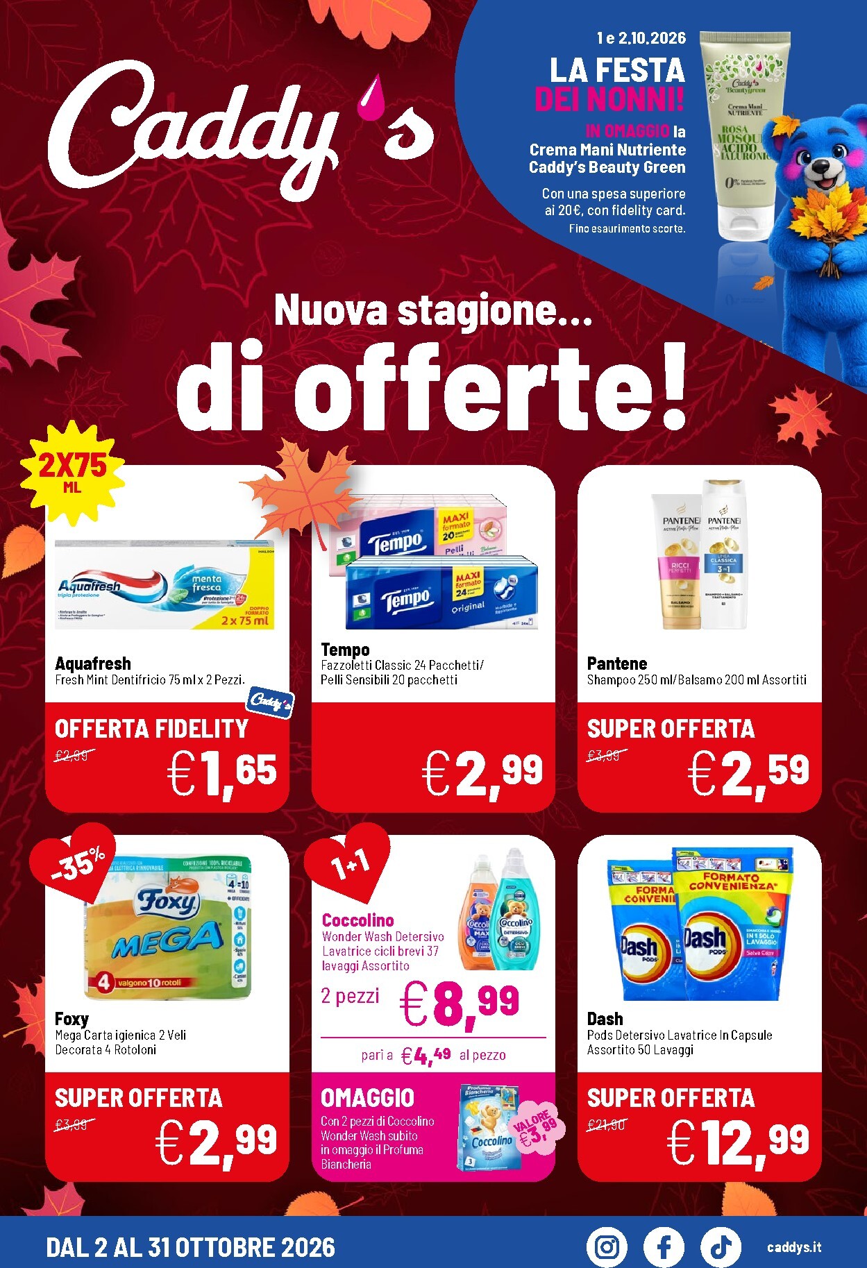 Volantino attuale di Caddy's valido dal venerdì 02/10/2026 al sabato 31/10/2026