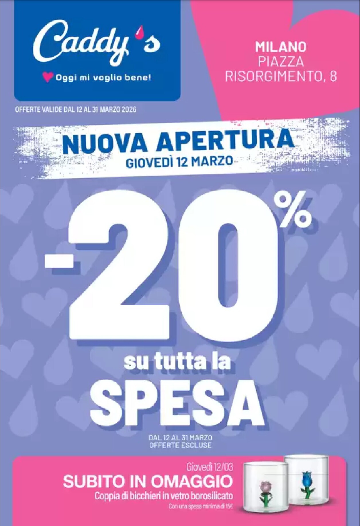 Volantino Caddy's - Milano, Piazza Risorgimento valido dal 12/03/2026 al 31/03/2026