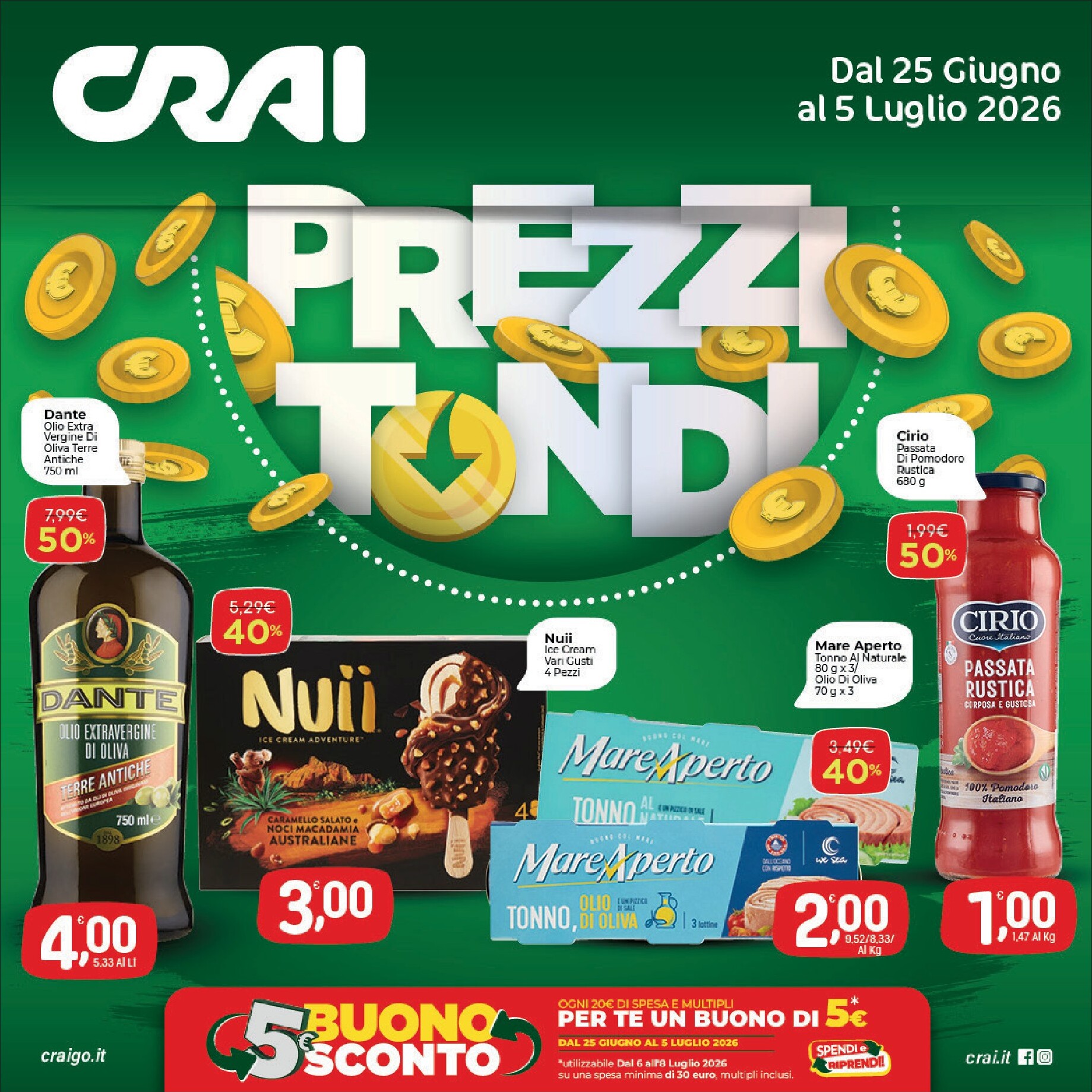 Volantino futuro Crai valido dal giovedì 25/06/2026 al domenica 05/07/2026
