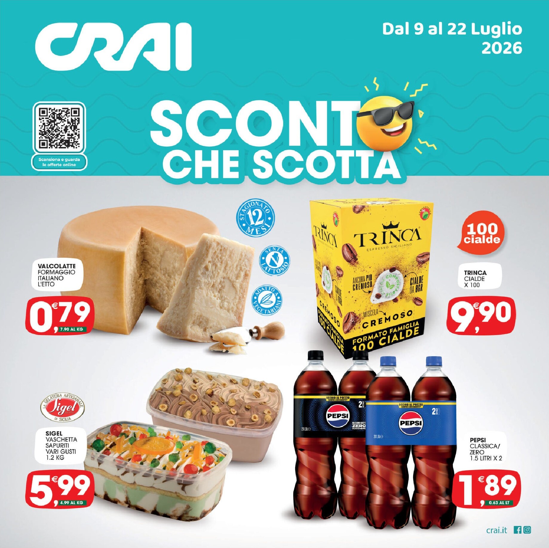 Volantino attuale di Crai valido dal giovedì 09/07/2026 al mercoledì 22/07/2026